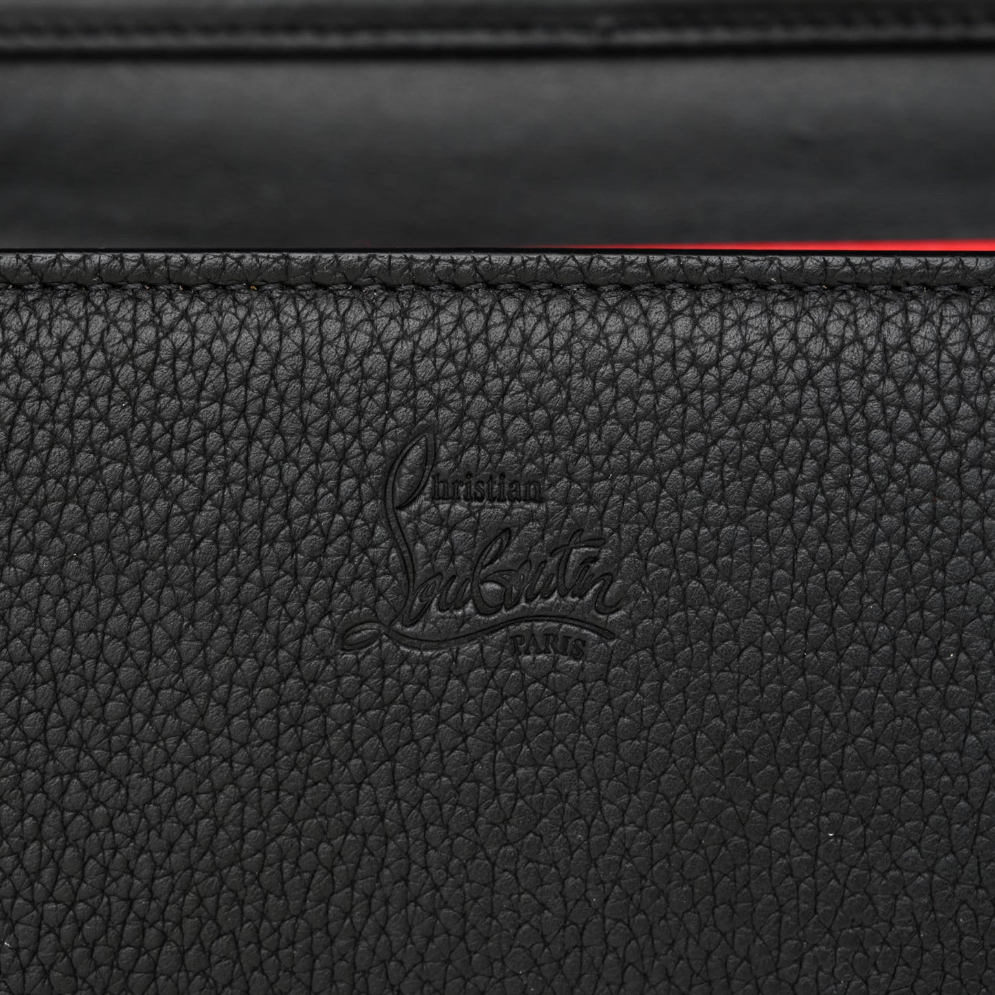 Grained Calfskin Spikes Loubinthesky Paloma Wallet On Chain Black Multimetal