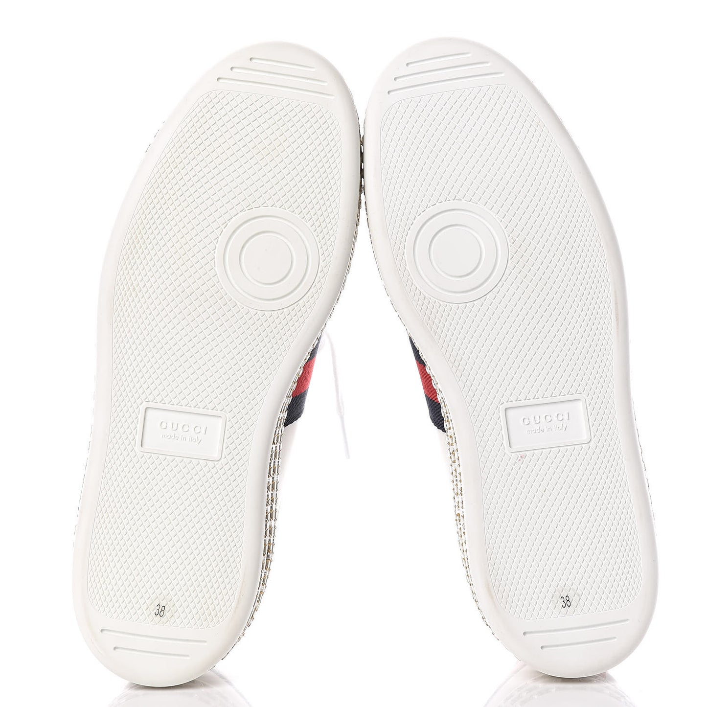 Calfskin Crystal Web Bee Embroidered Womens Ace Platform Sneakers 38 White