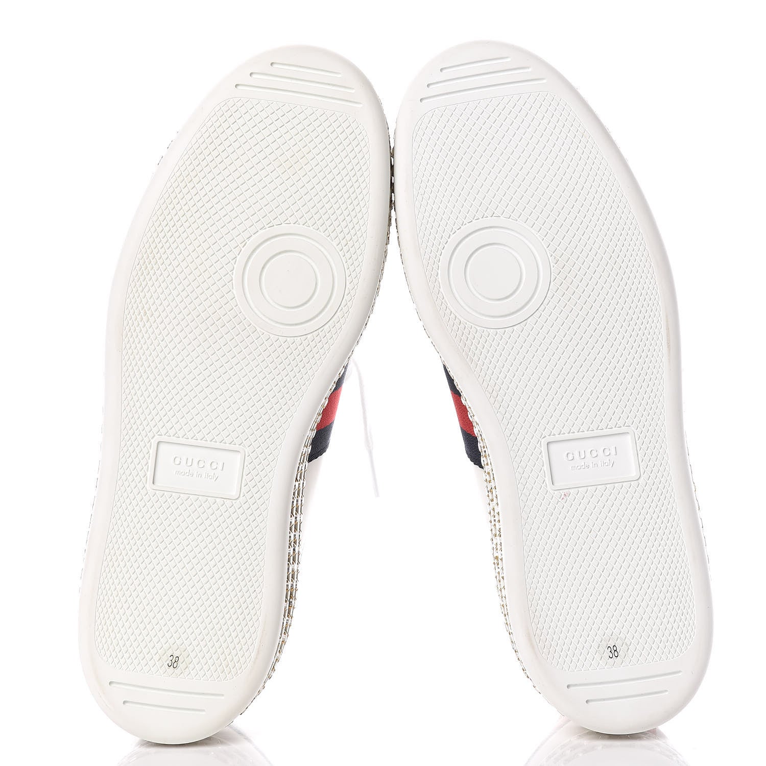 Gucci Calfskin Crystal Web Bee Embroidered Womens Ace Platform Sneakers 38 White 5 of 9