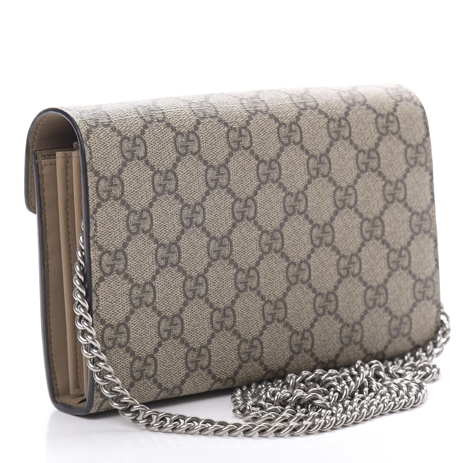 Gucci GG Supreme Monogram Mini Dionysus Chain Wallet Beige Taupe 3 of 11