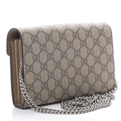 Gucci GG Supreme Monogram Mini Dionysus Chain Wallet Beige Taupe 3 of 11