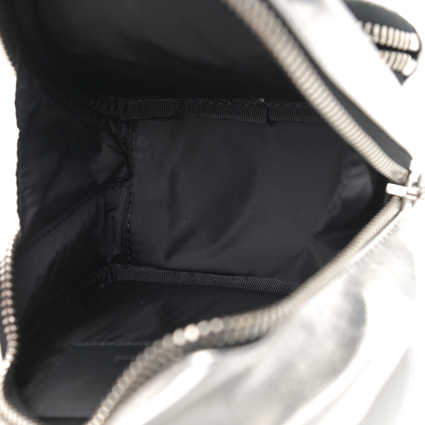 Metallic Lambskin Mini Attica Backpack Silver