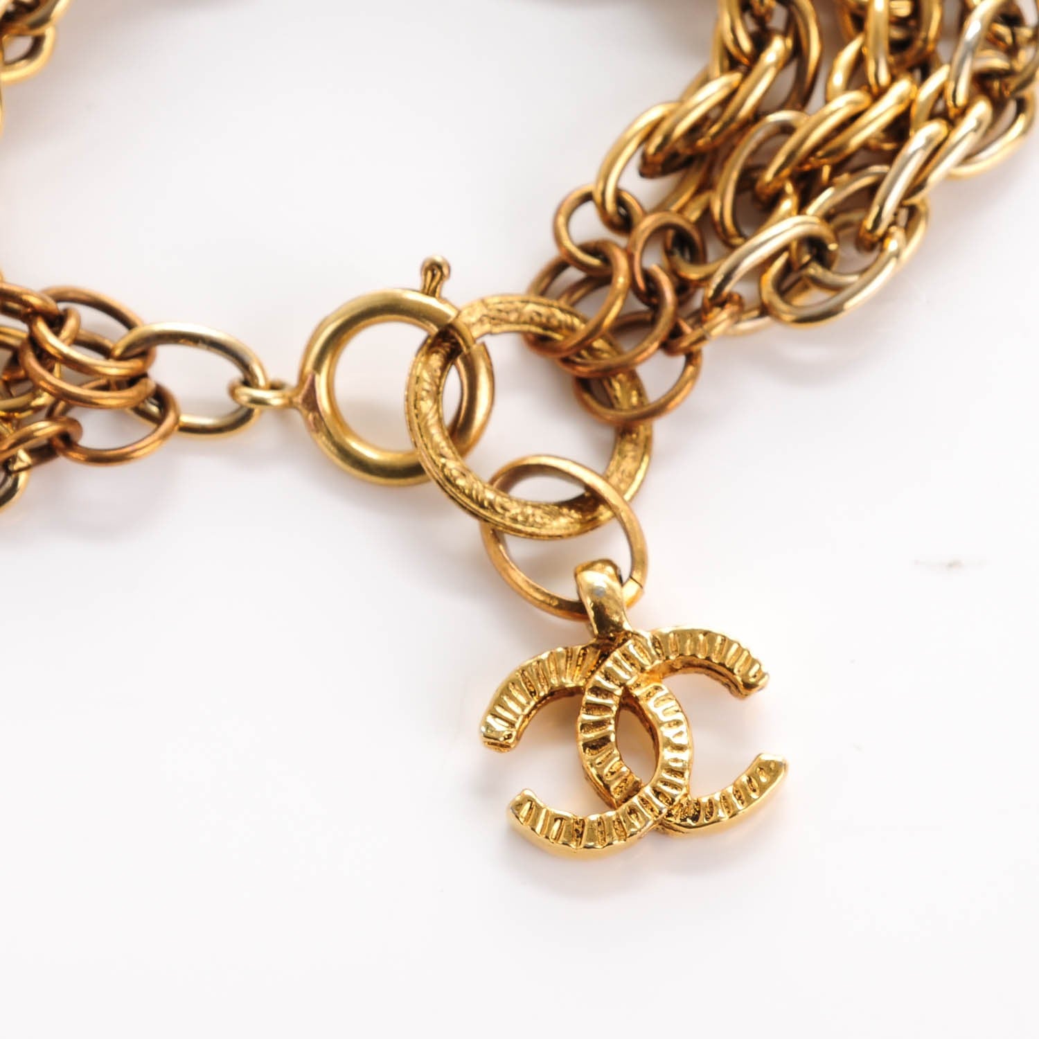 Chanel CC Medallion Charm Bracelet Gold 4 of 4