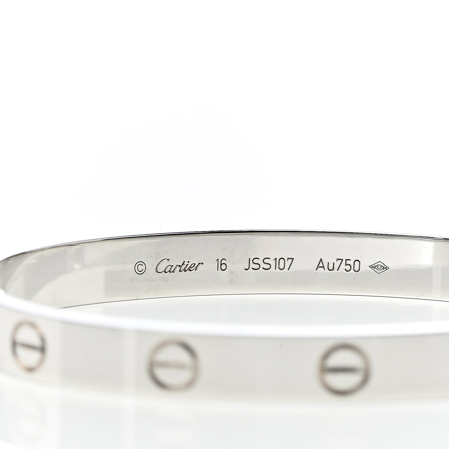 18K White Gold LOVE Bracelet 16