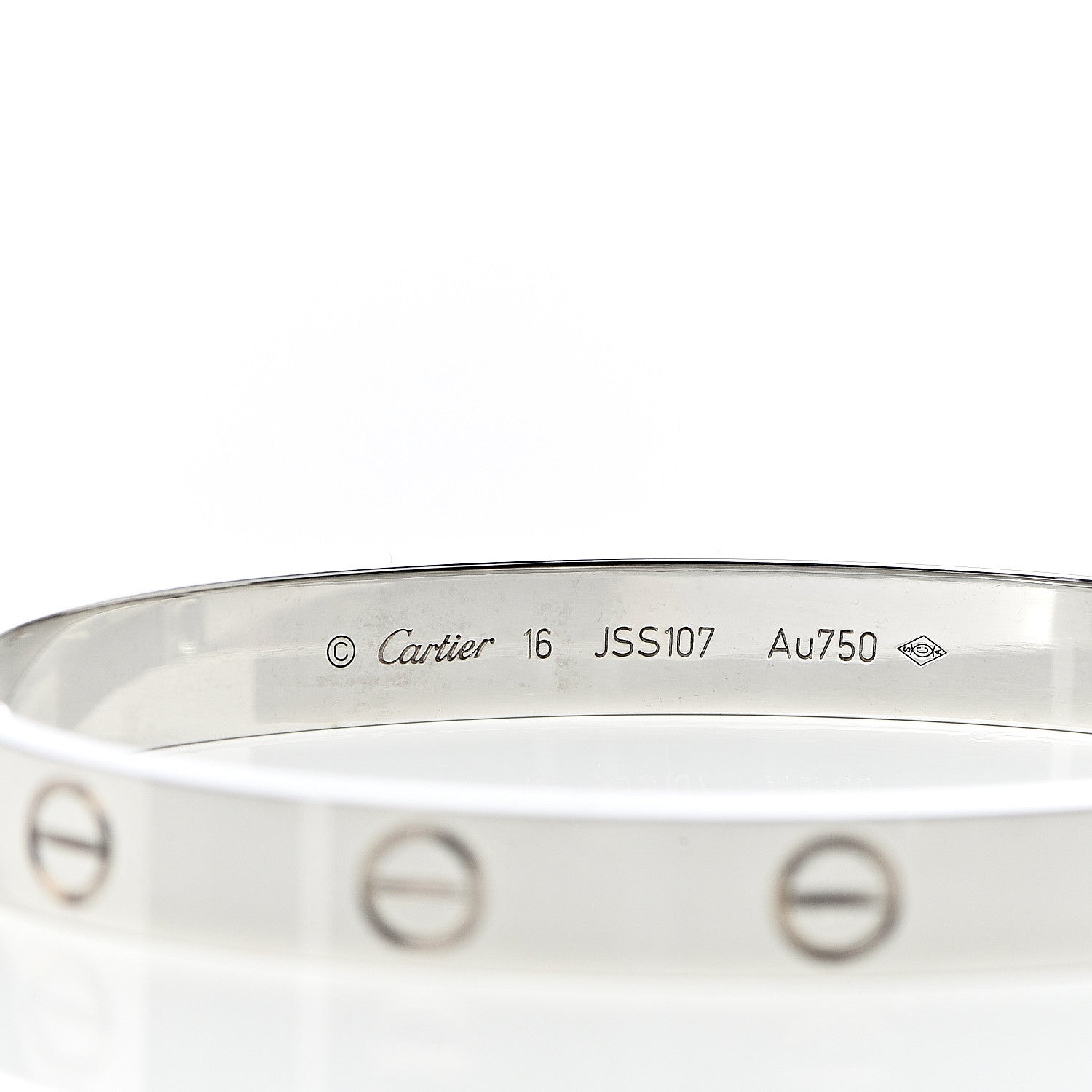 Cartier 18K White Gold LOVE Bracelet 16 4 of 7