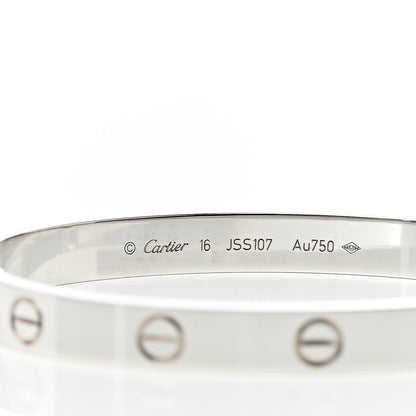 Cartier 18K White Gold LOVE Bracelet 16 4 of 7