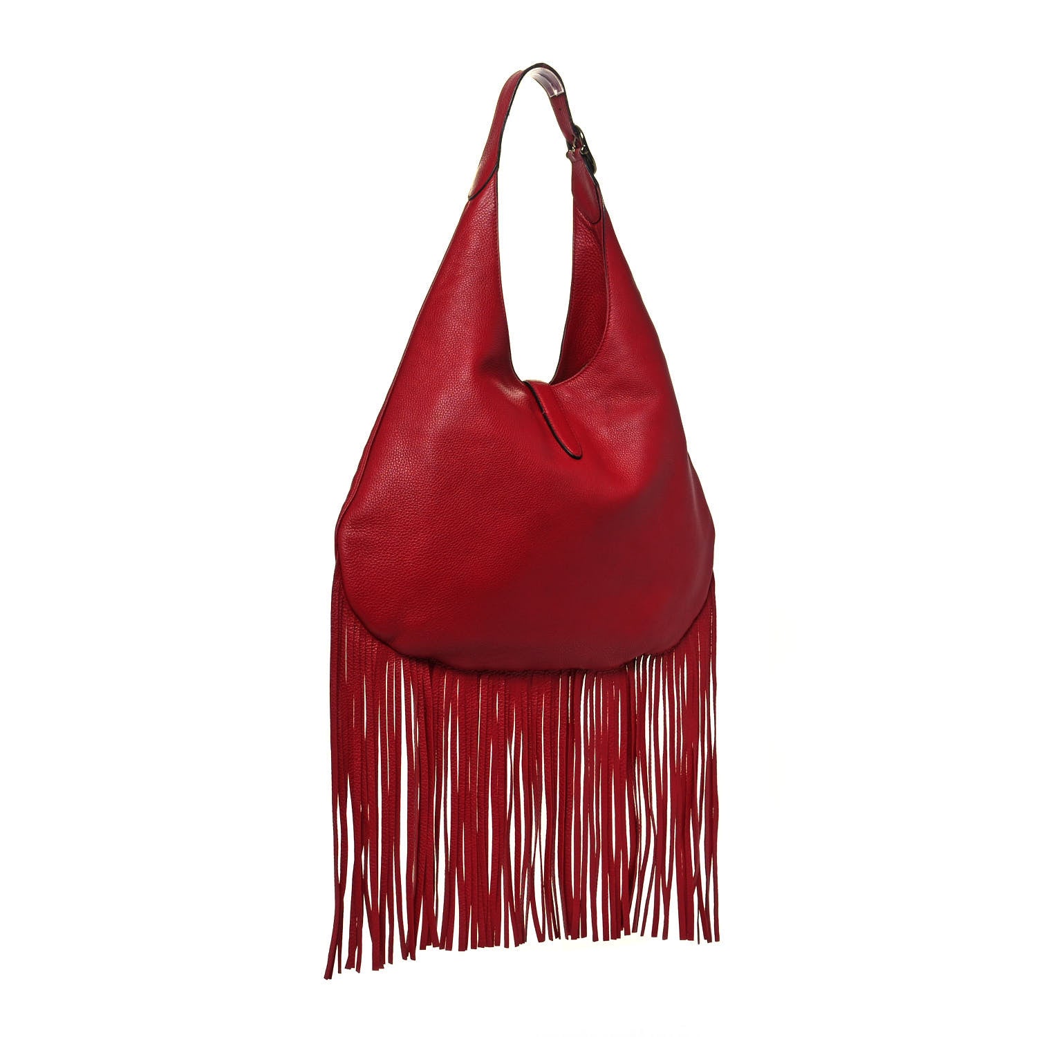 Gucci Cellarius Calfskin Large New Jackie Nouveau Fringe Hobo Red Flame 2 of 13