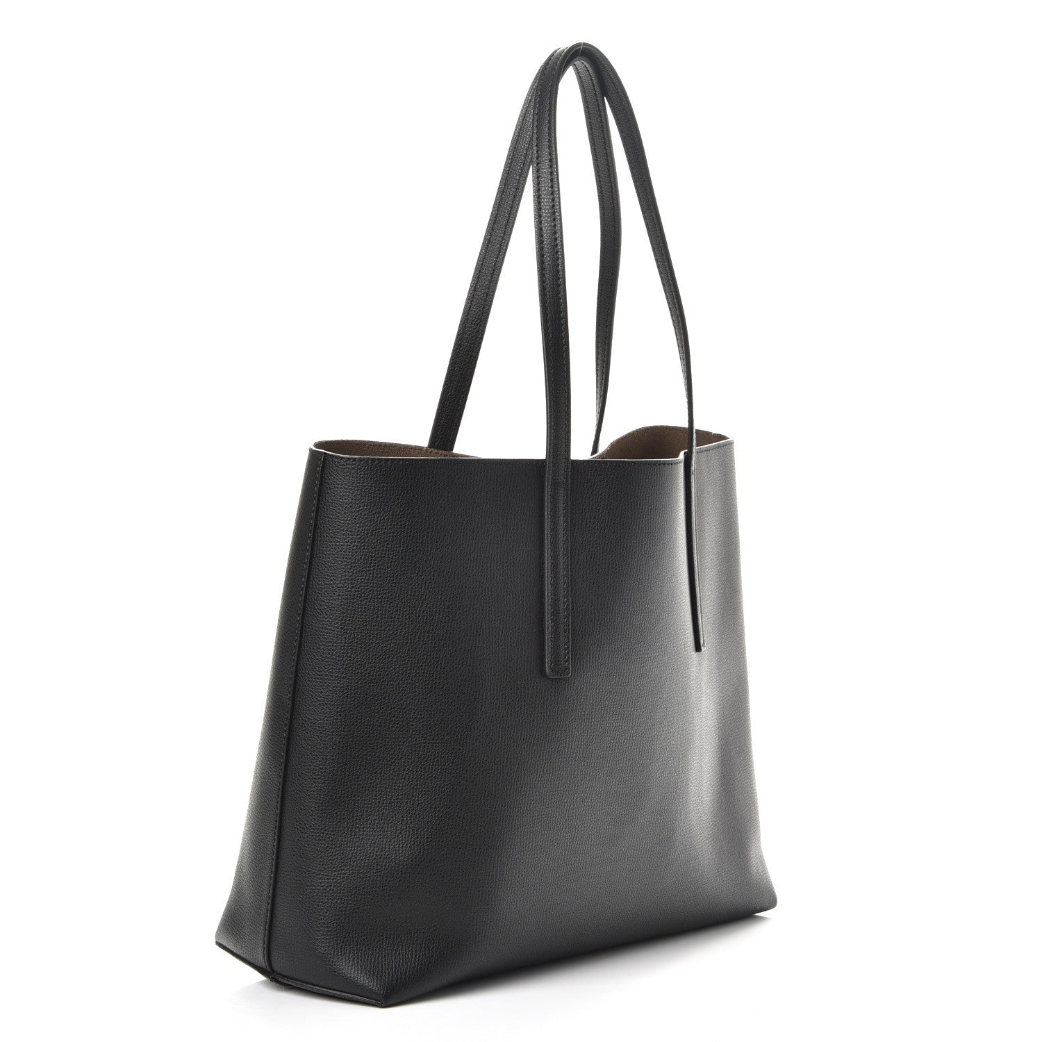 Fendi Vitello Vienna Enamel F is Fendi Shopping Tote Black Taupe 4 of 10