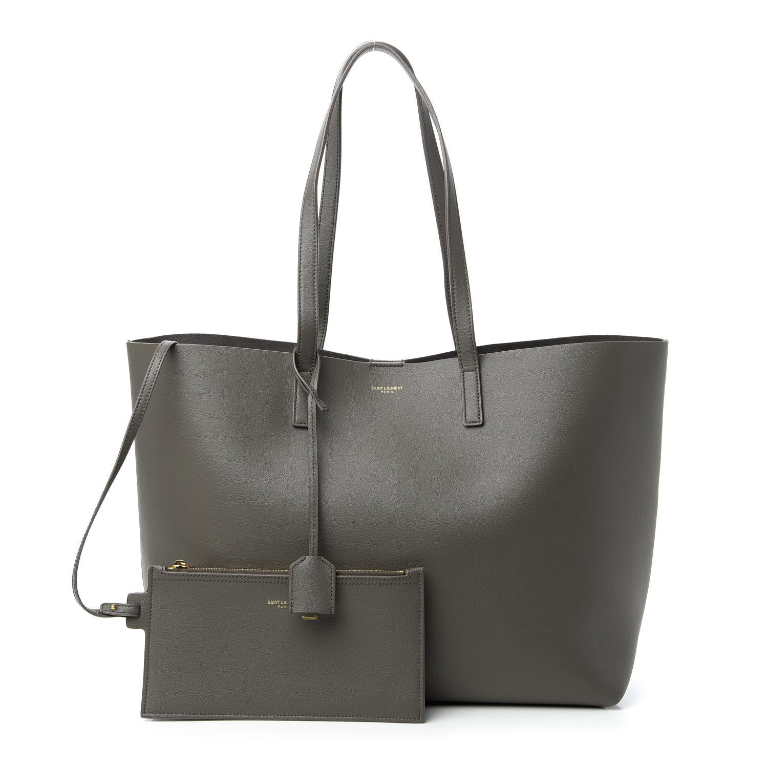 Saint Laurent Calfskin Large Shopping Tote Pebble 1 of 10