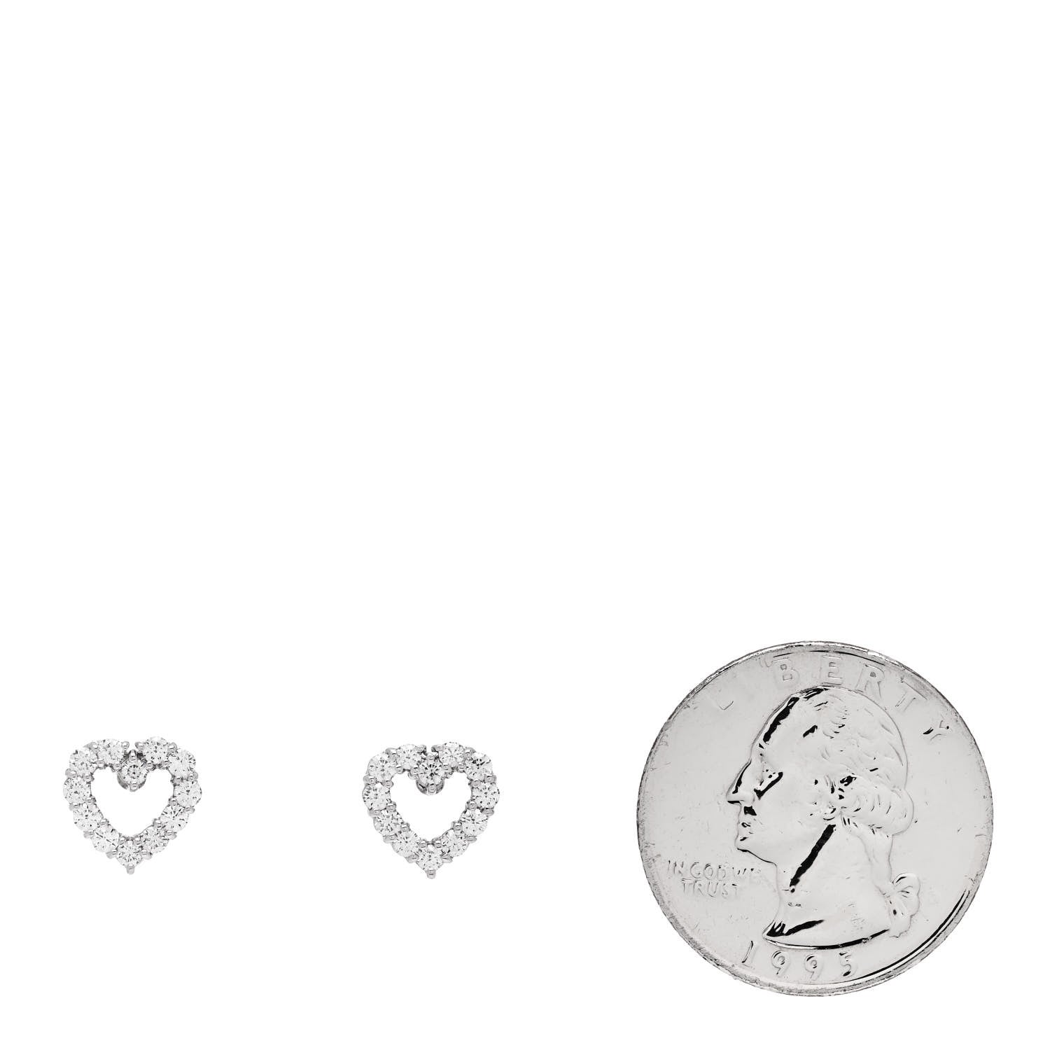 Tiffany Platinum Diamond Heart Earrings 2 of 5