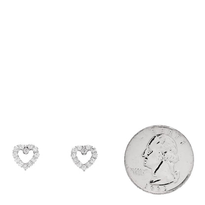 Tiffany Platinum Diamond Heart Earrings 2 of 5