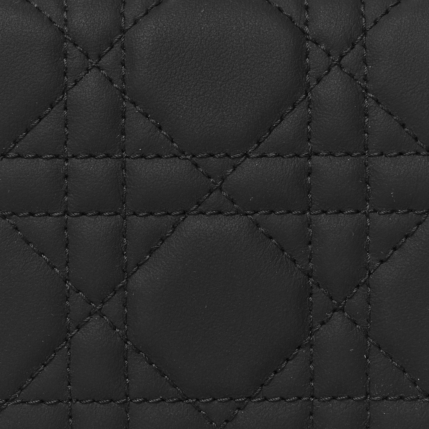 Ultra Matte Calfskin Cannage Mini Lady Dior Wallet Black