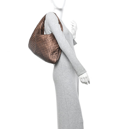 Bottega Veneta Metallic Nappa Intrecciato Large Veneta Hobo Copper 2 of 9
