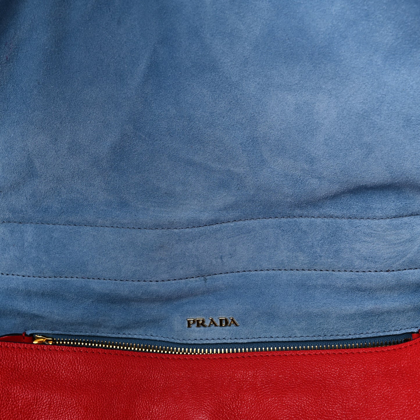 Shearling Fur Calfskin Suede Shoulder Bag Red