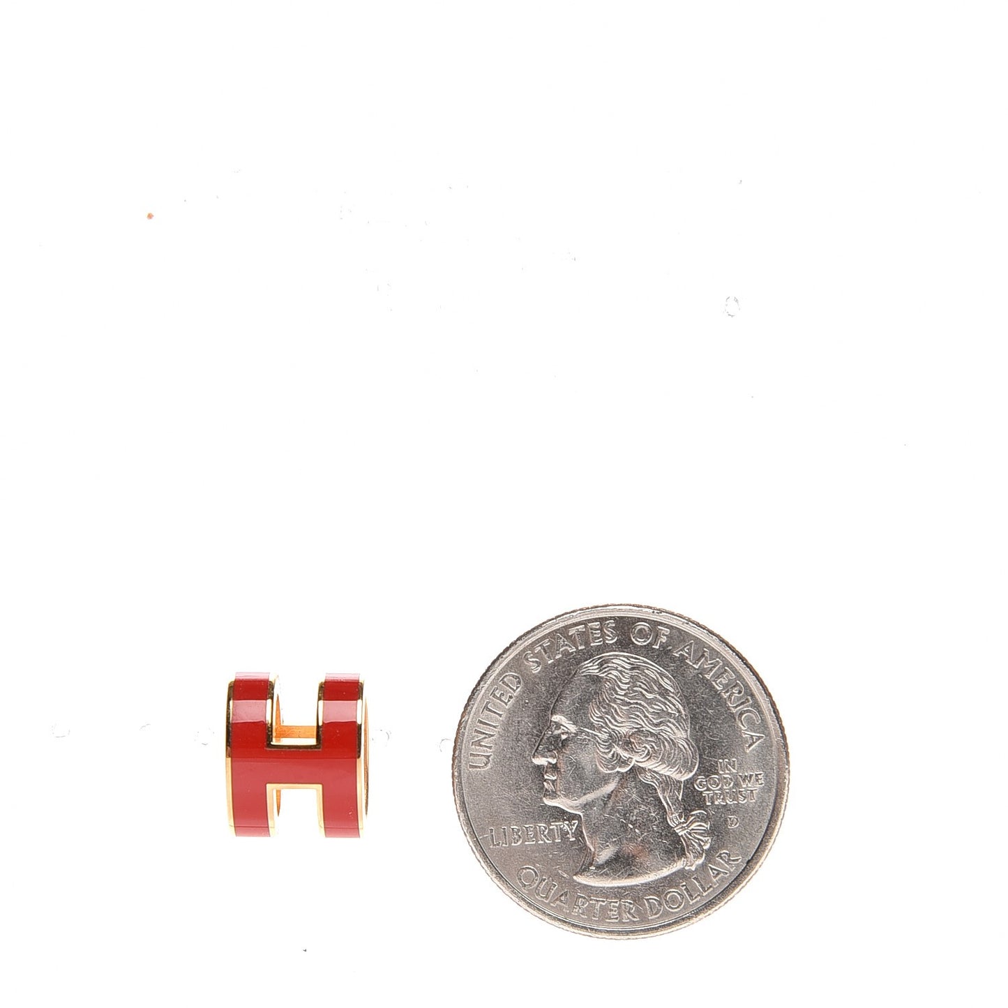 Gold Lacquered Pop H Earrings Rouge Corail