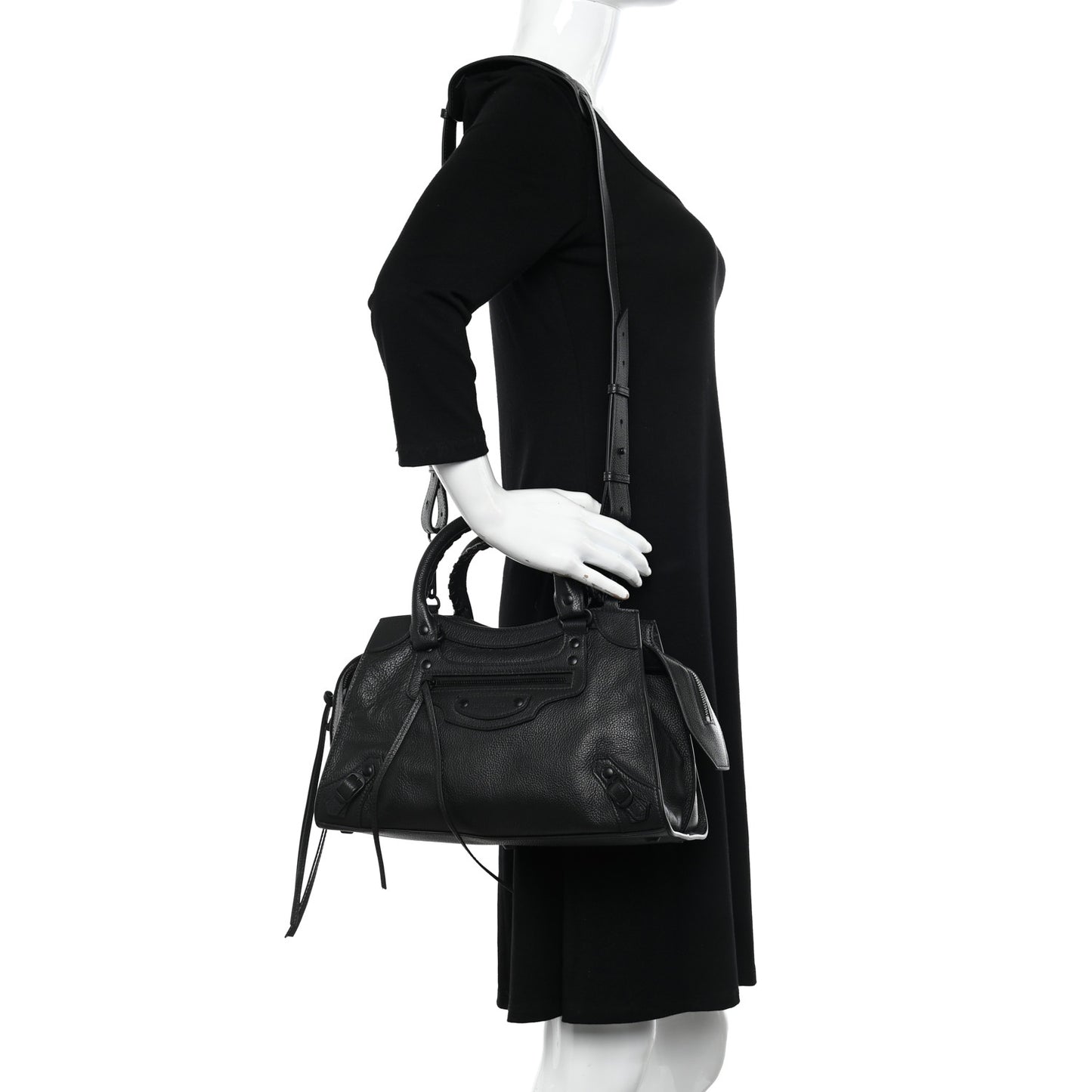 Grained Calfskin Neo Classic Black Hardware S City Black
