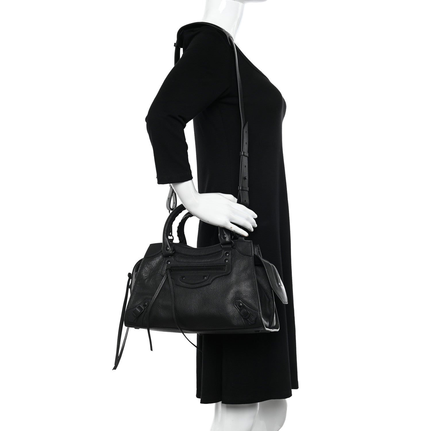 Balenciaga Grained Calfskin Neo Classic Black Hardware S City Black 2 of 11