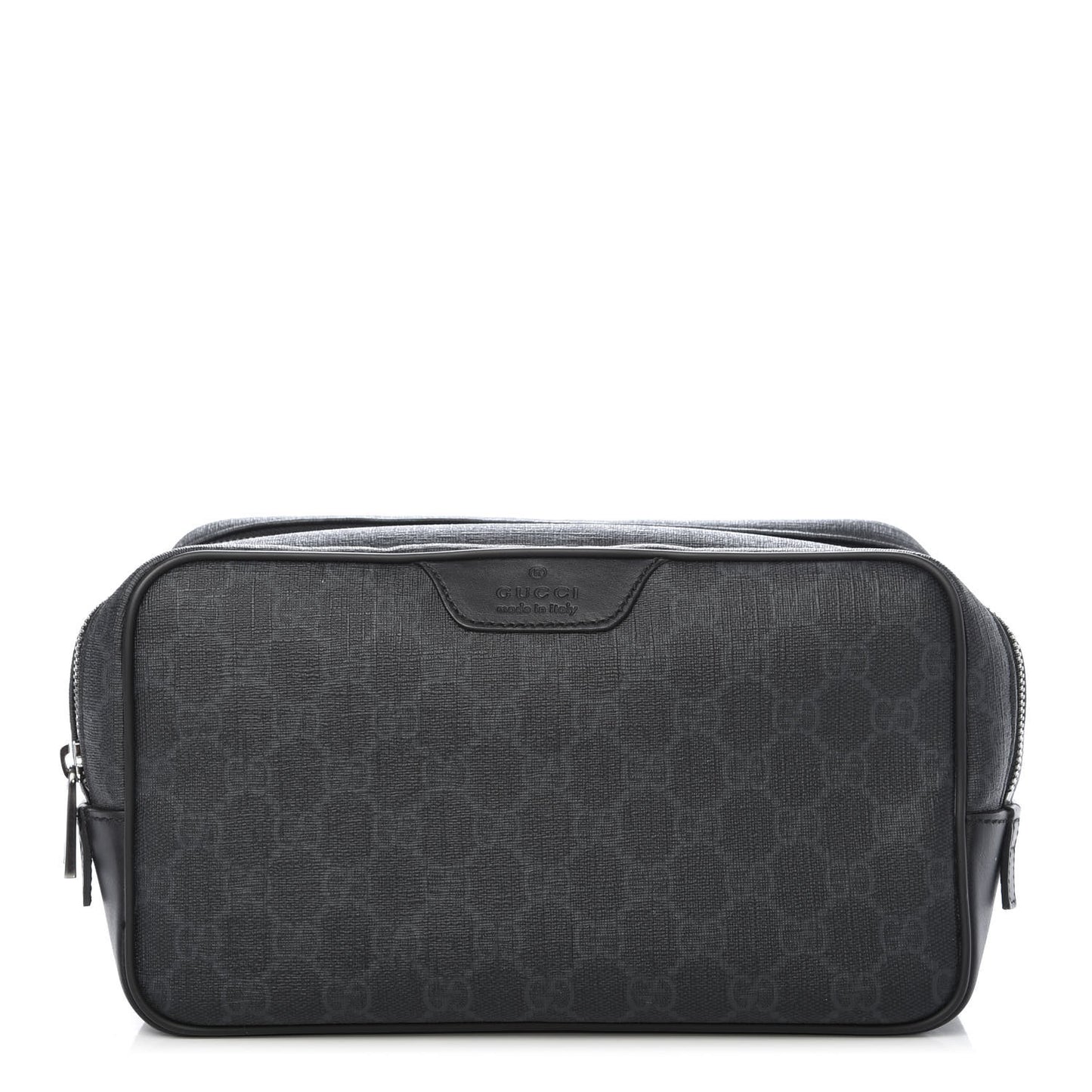 GG Supreme Monogram Toiletry Case Black Grey