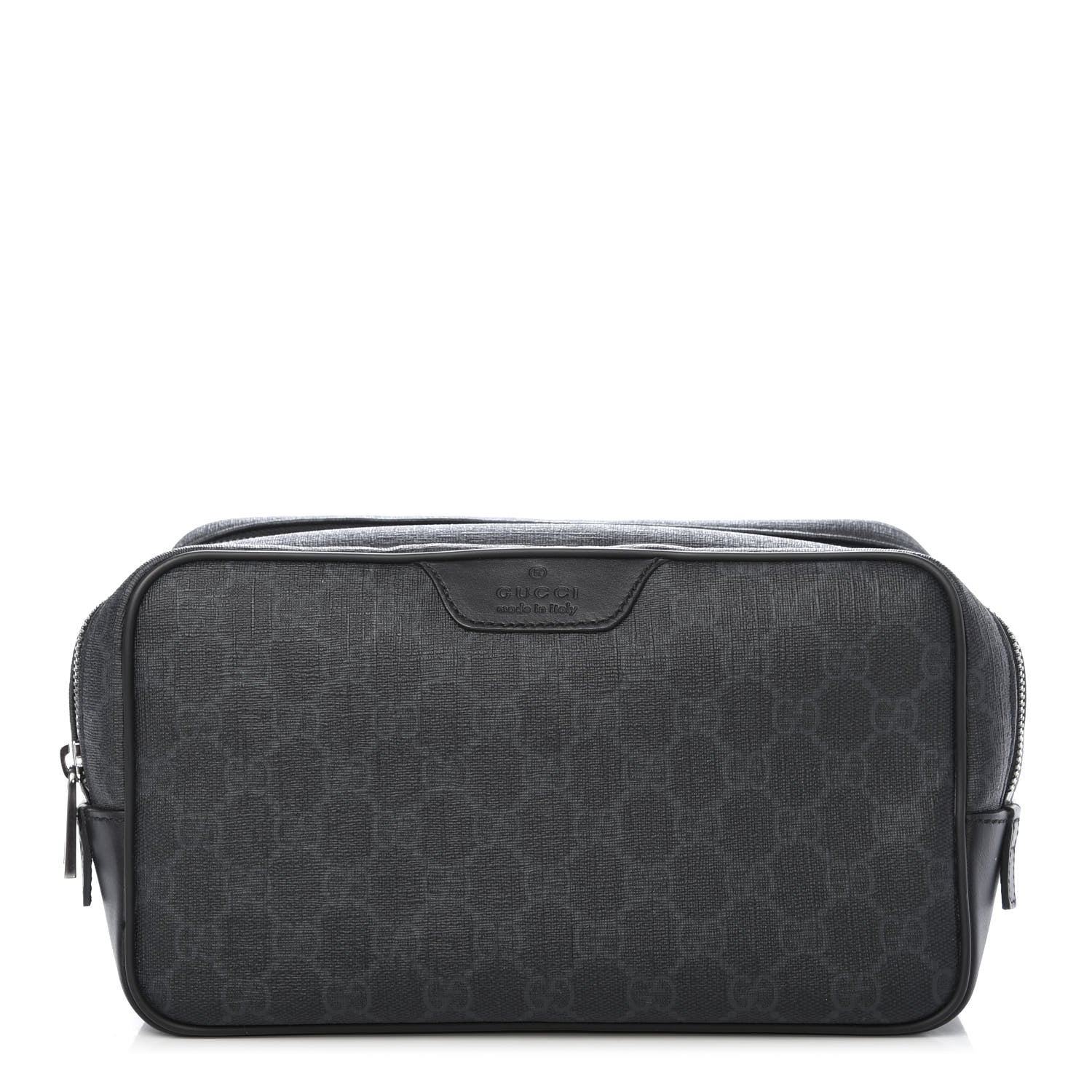 Gucci GG Supreme Monogram Toiletry Case Black Grey 1 of 13