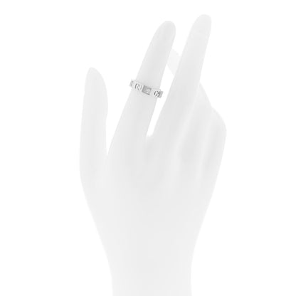 Gucci 18K White Gold Diamond Icon Band Ring 49 4.75 2 of 7