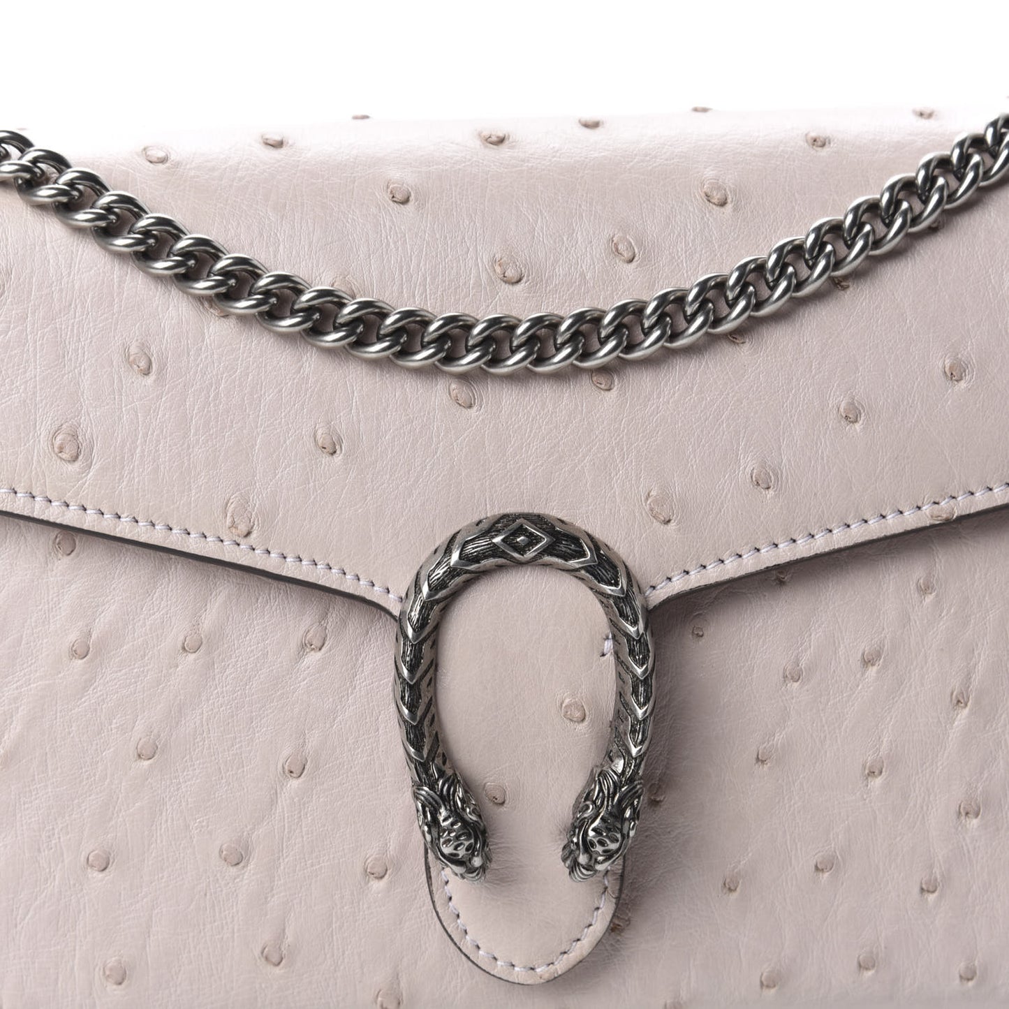 Ostrich Mini Dionysus Chain Wallet Pink