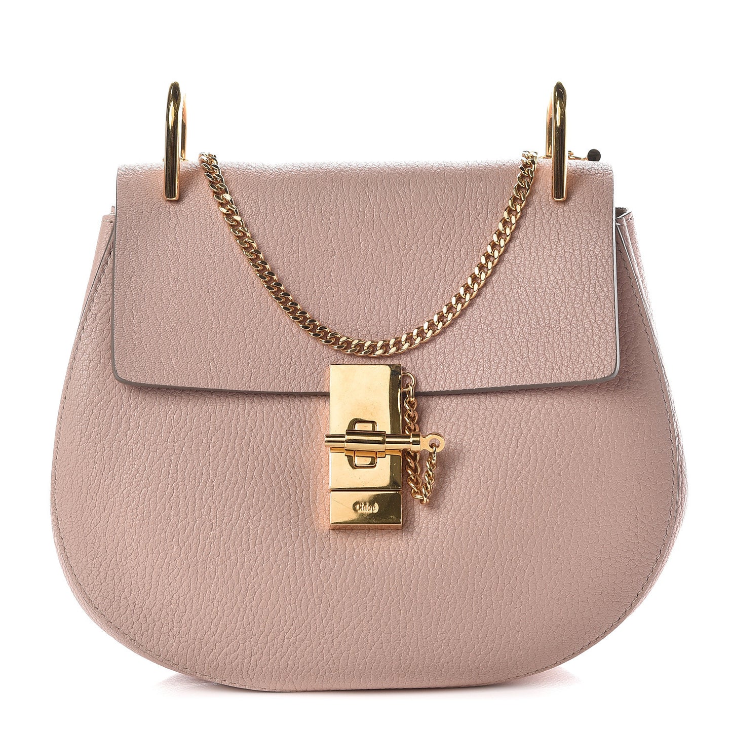 Grained Lambskin Drew Shoulder Bag Cement Pink