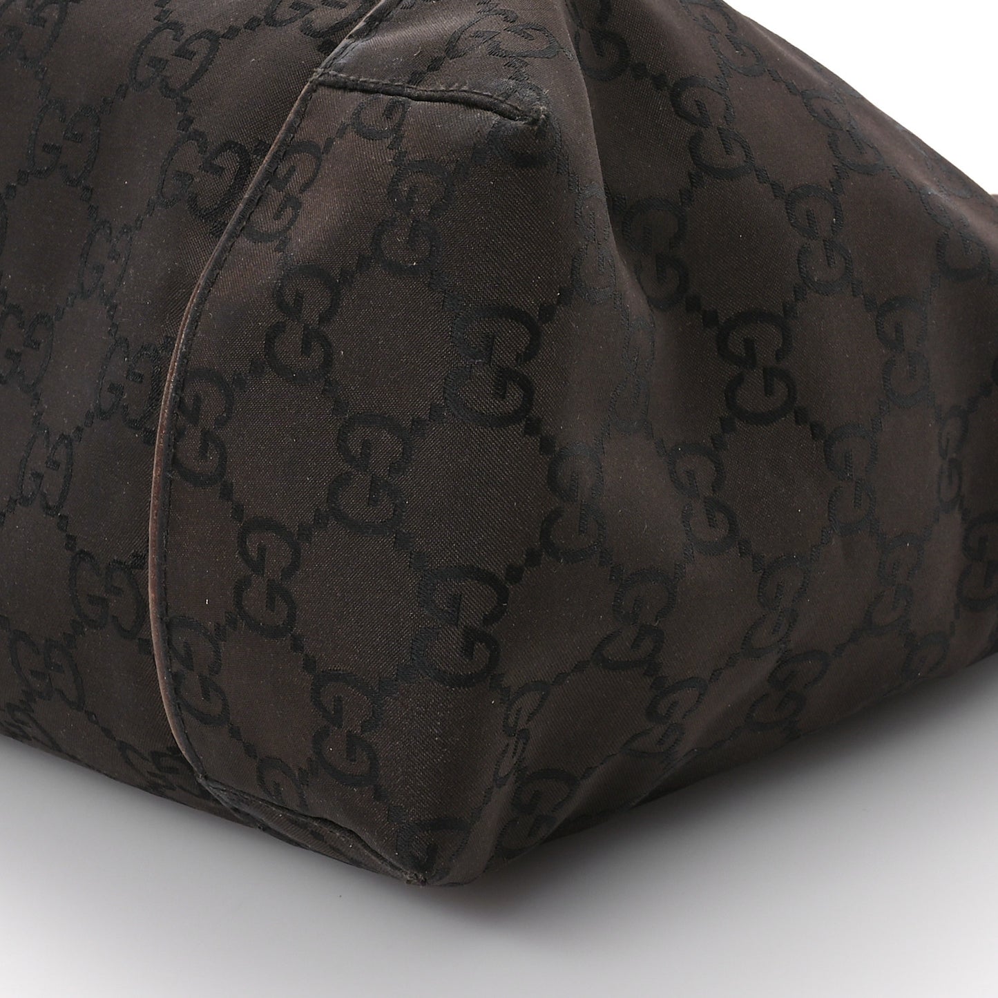 Nylon Monogram Hobo Bag Brown