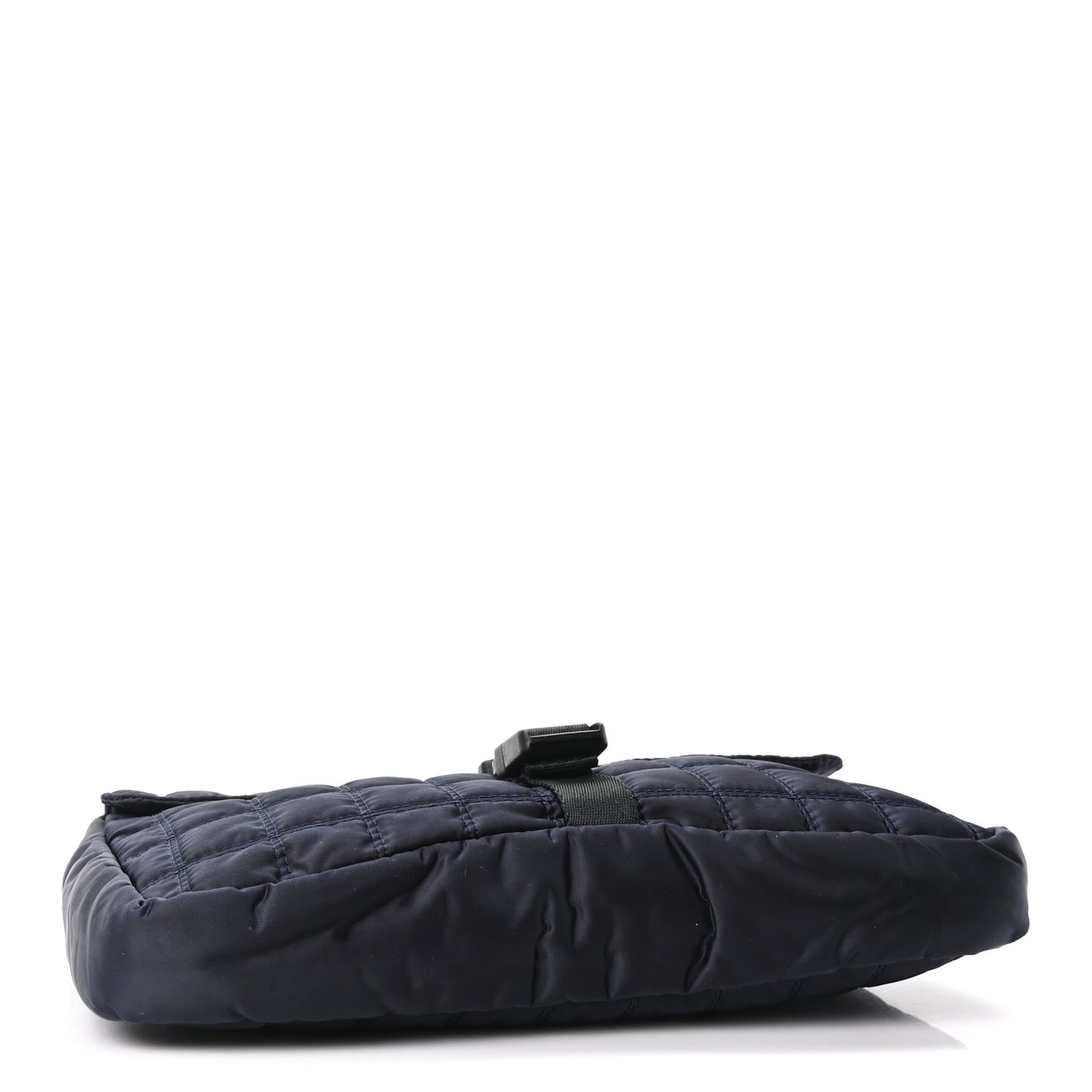 Nylon Quilted Ski Sport Flap Bag Navy