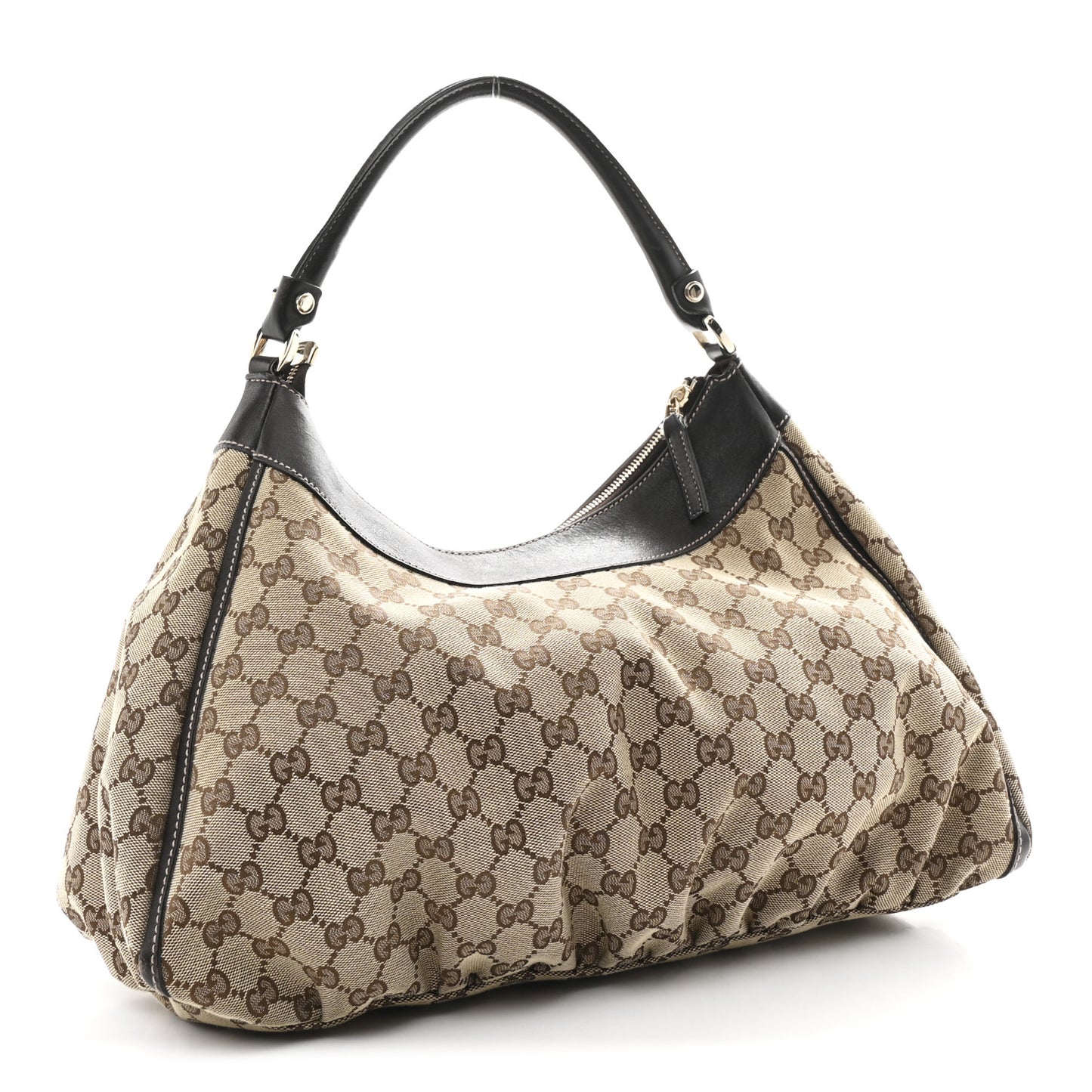 Monogram Large D Gold Hobo Dark Brown