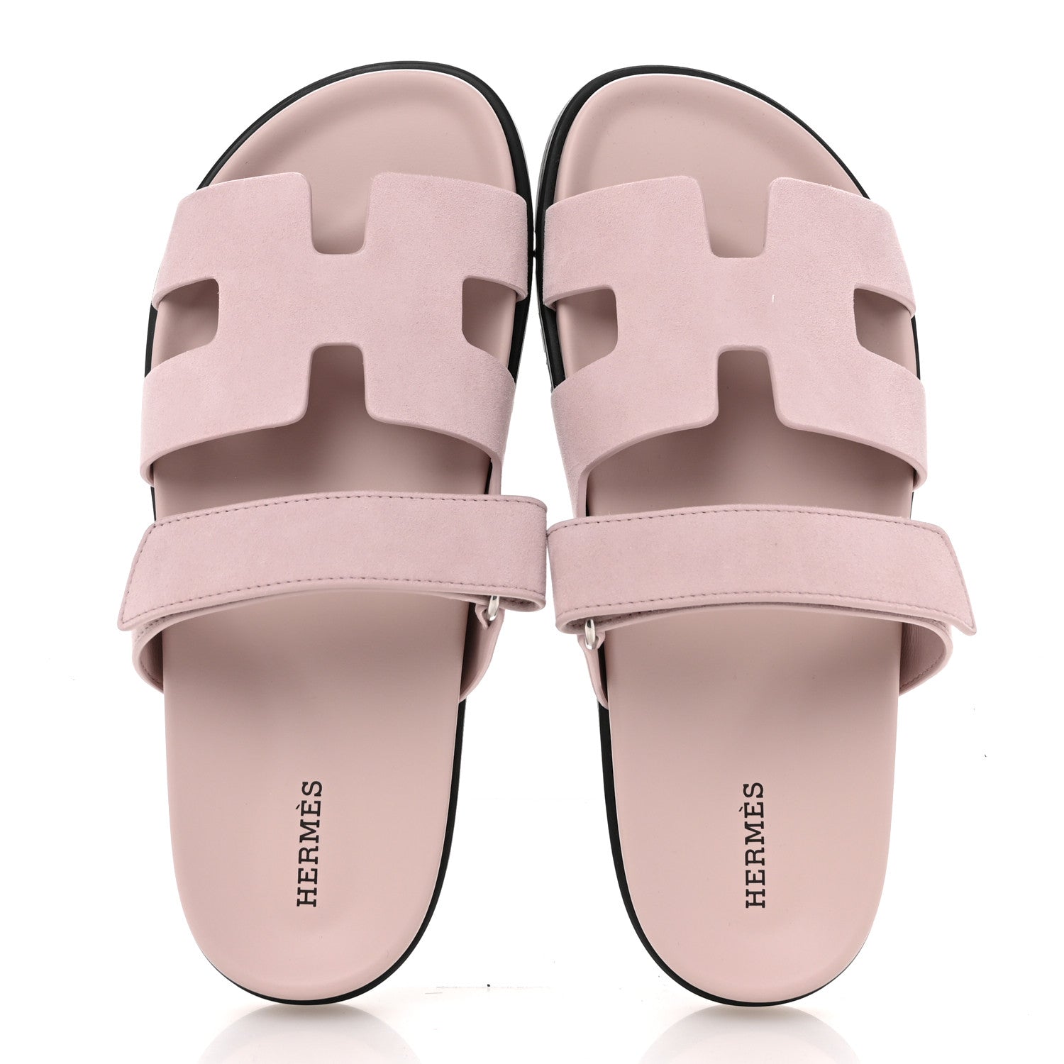Hermes Suede Goatskin Womens Chypre Sandals 40 Rose Porcelaine 2 of 10
