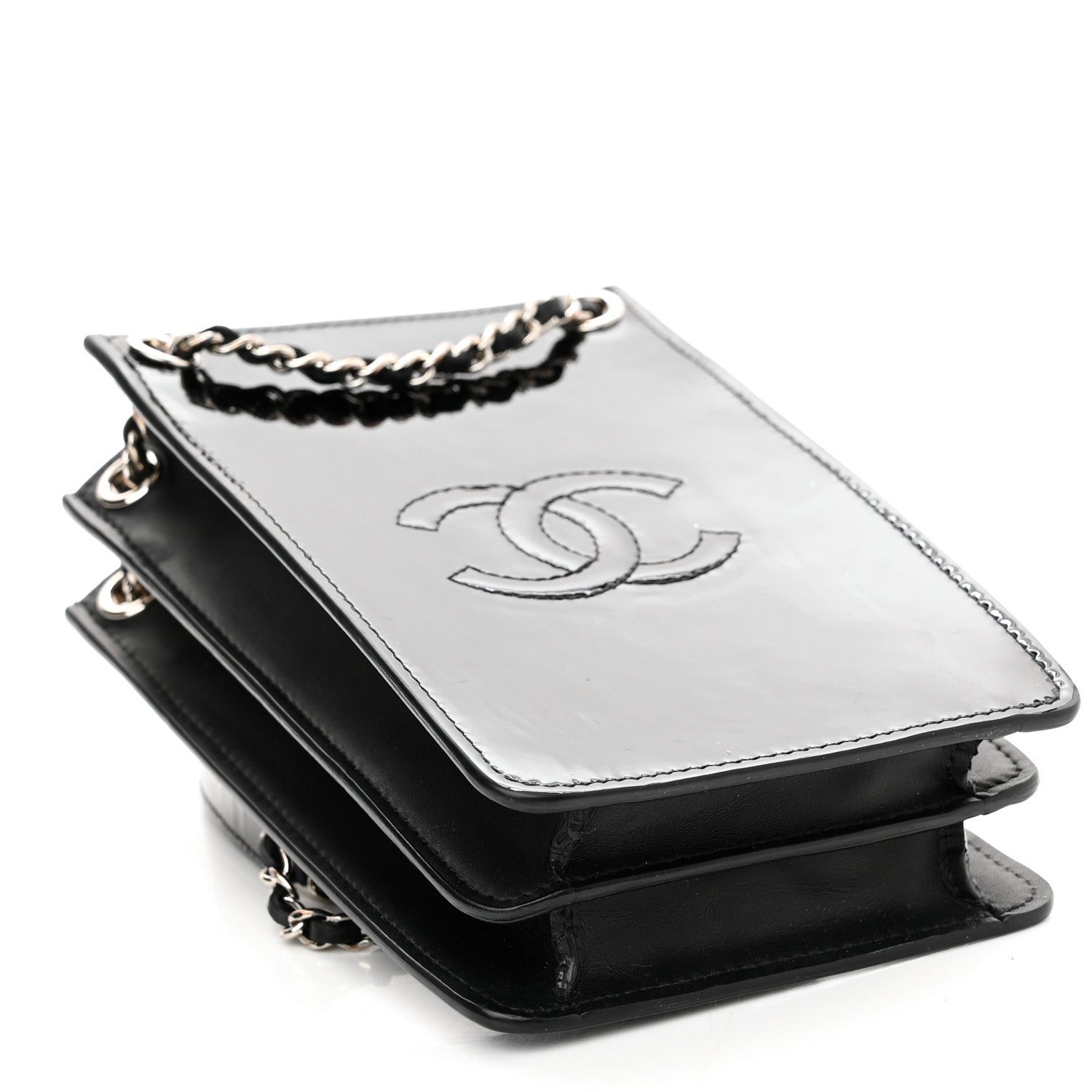 Chanel Patent CC Phone Holder Crossbody Black 9 of 11