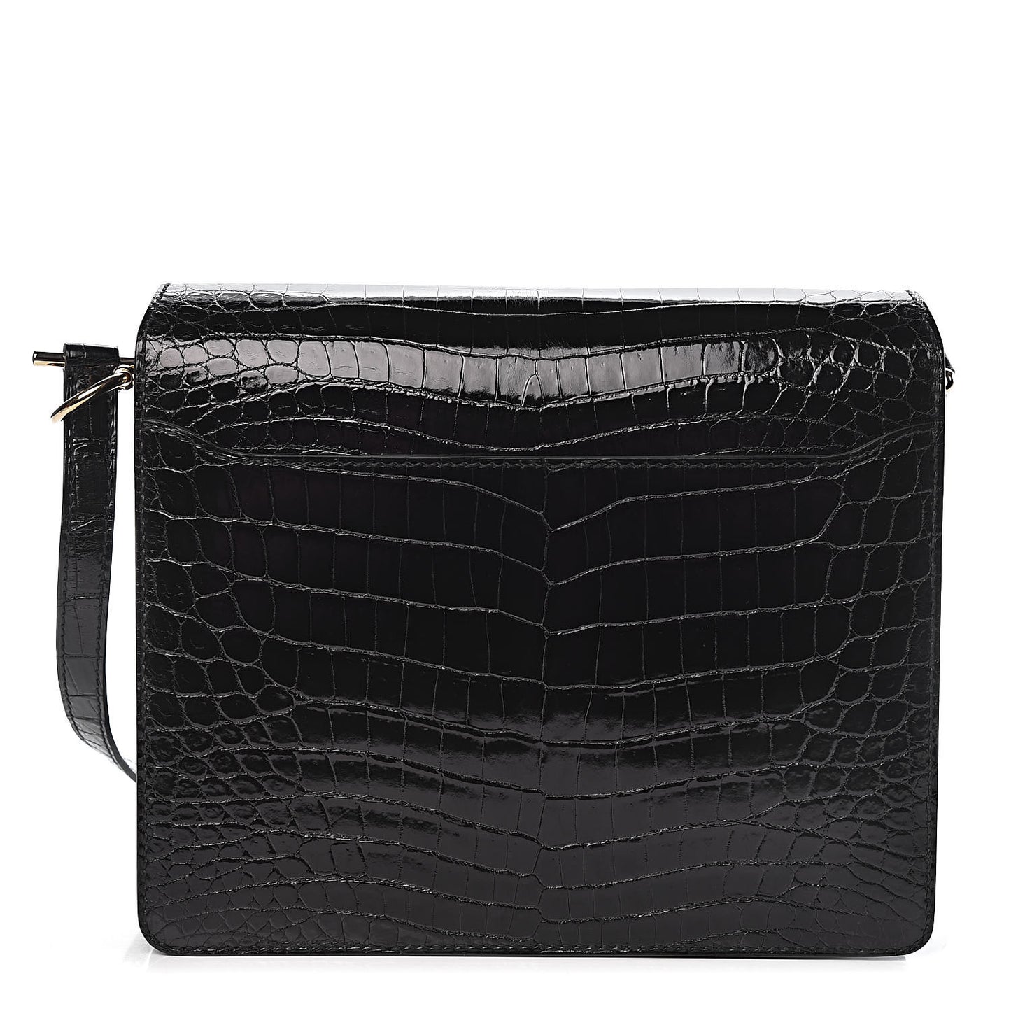 Shiny Niloticus Crocodile Sac Roulis 23 Black