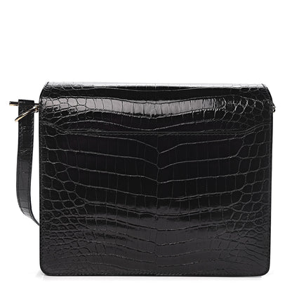 Hermes Shiny Niloticus Crocodile Sac Roulis 23 Black 4 of 15