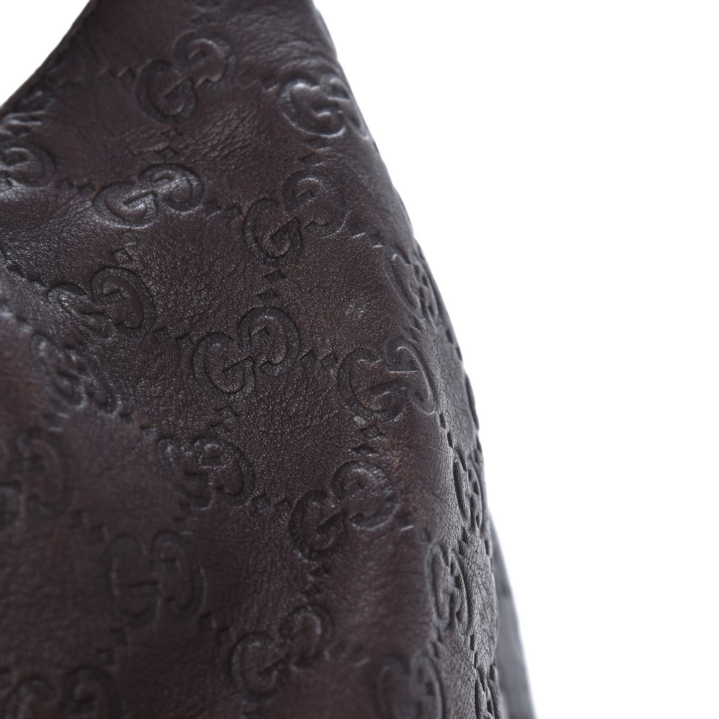 Guccissima Large D Gold Ring Shoulder Bag Chocolate