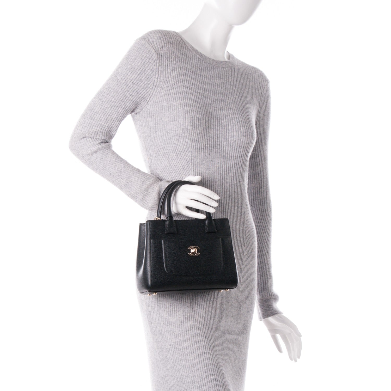 Chanel Grained Calfskin Mini Neo Executive Shopper Tote Black 3 of 8