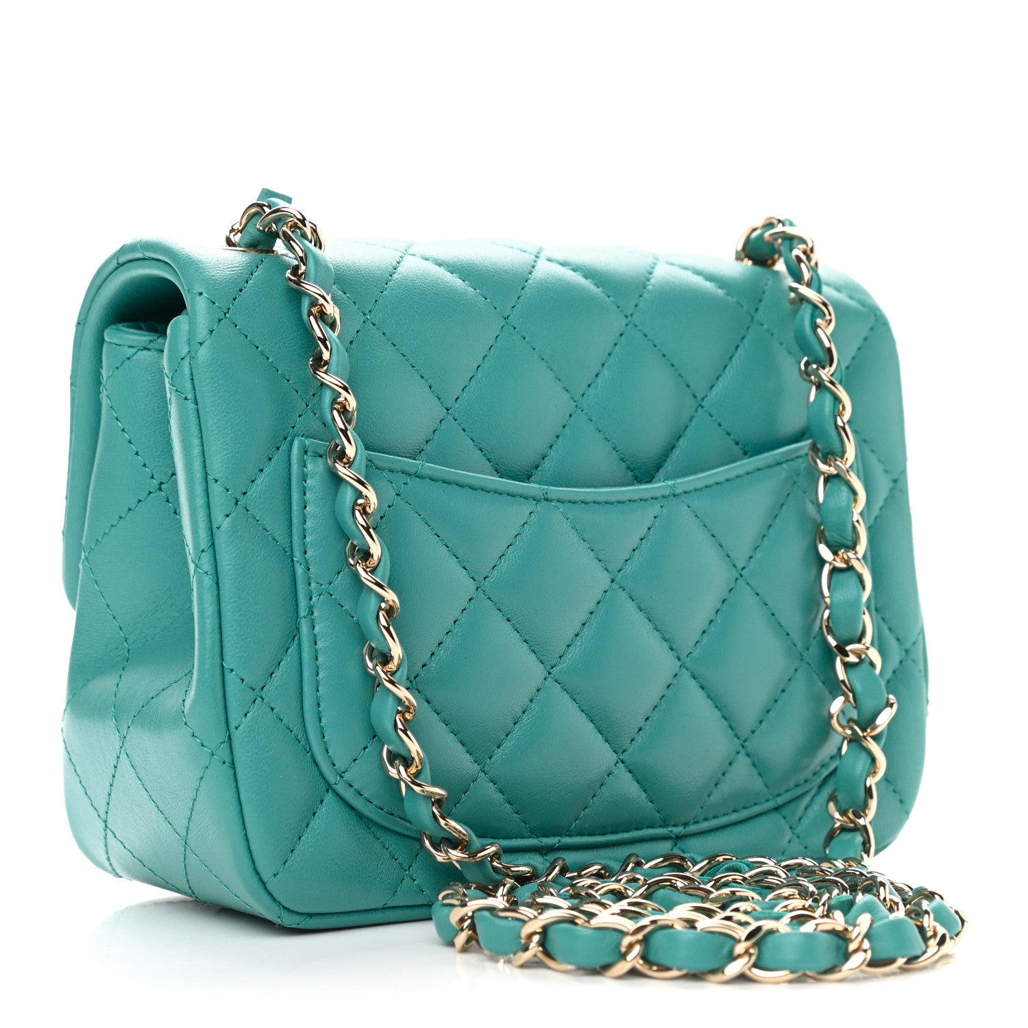 Chanel Lambskin Quilted Mini Square Flap Green 2 of 8