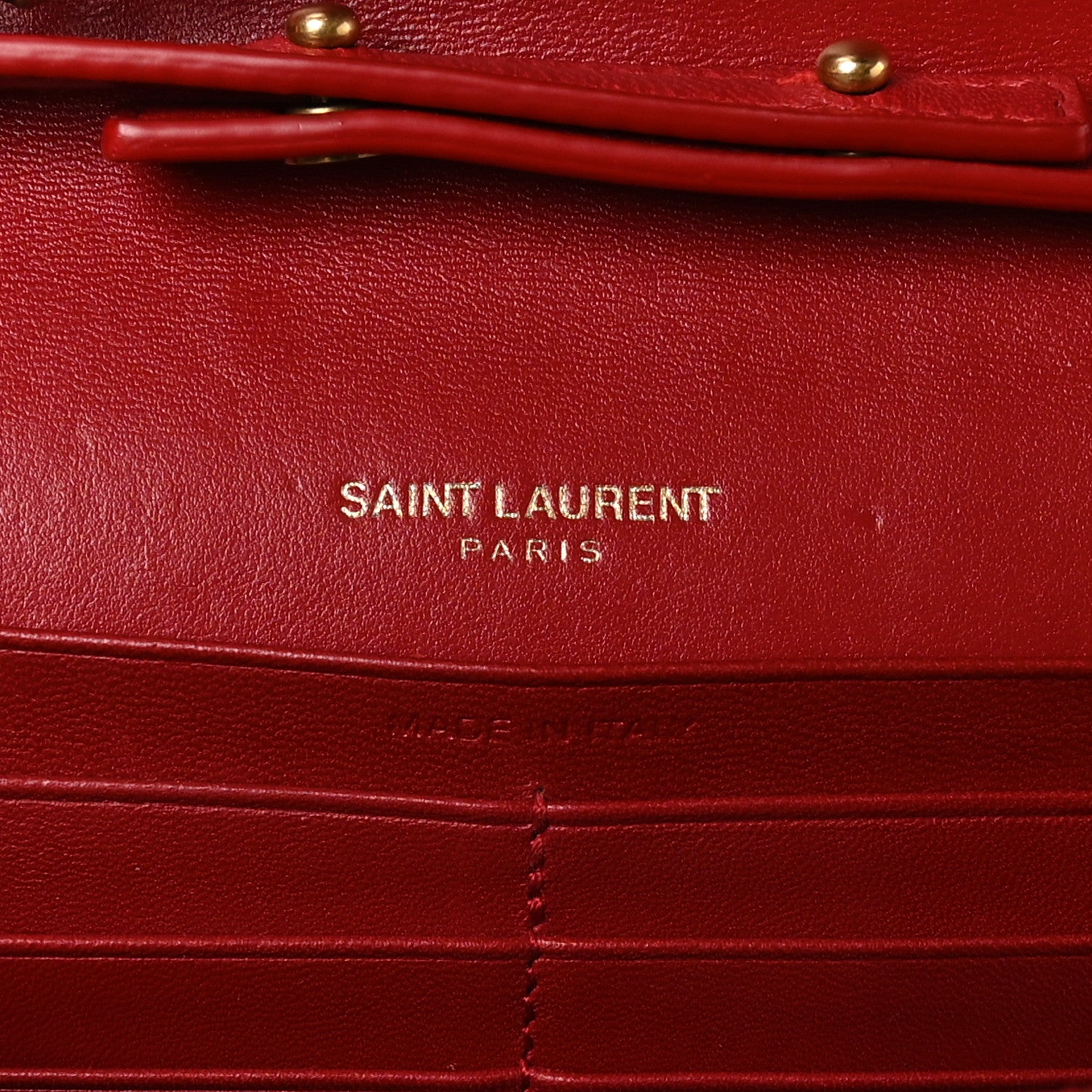 Saint Laurent Patent Calfskin Monogram Kate Wallet On Chain Rouge Eros 6 of 11