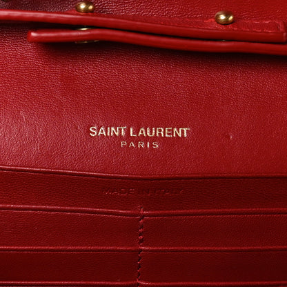 Saint Laurent Patent Calfskin Monogram Kate Wallet On Chain Rouge Eros 6 of 11