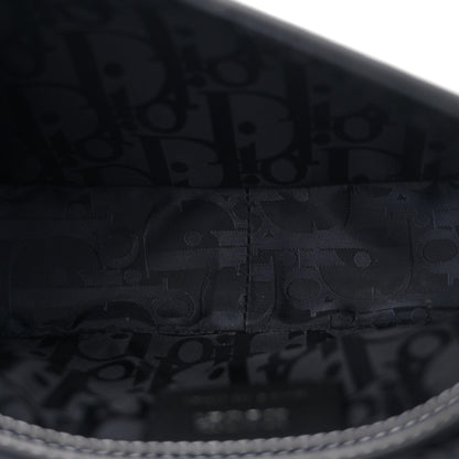 Christian Dior Grained Calfskin Saddle Messenger Bag With Strap Black 5 of 11