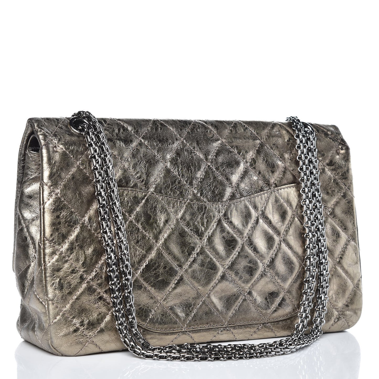 Metallic Aged Calfskin Quilted 2.55 Reissue 227 Flap Gold