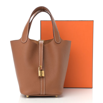 Hermes Taurillon Clemence Picotin Lock 18 PM Gold 10 of 10