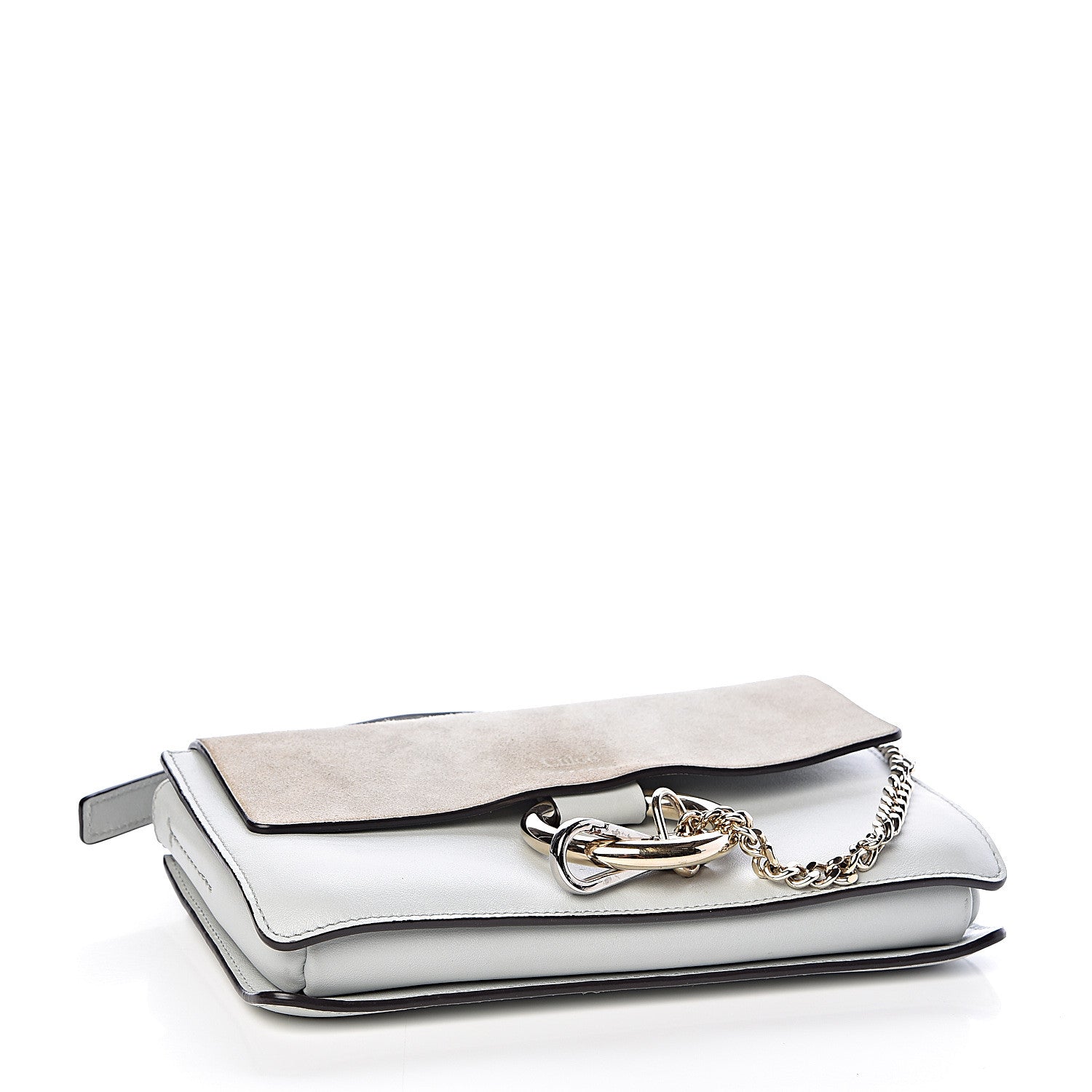 Chloe Suede Calfskin Small Faye Shoulder Bag Airy Grey 4 of 12