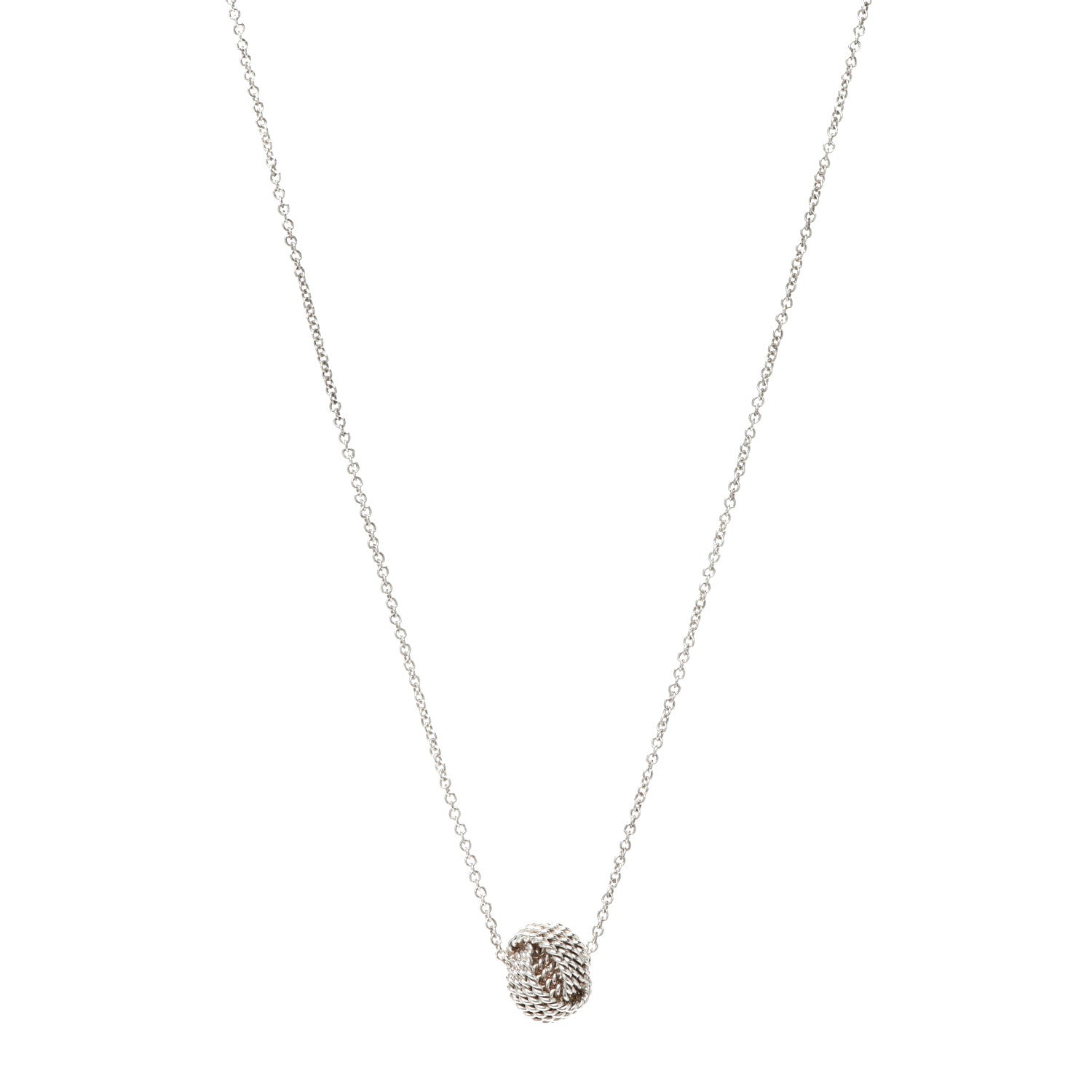 Tiffany Sterling Silver Twist Knot Pendant Necklace 1 of 5