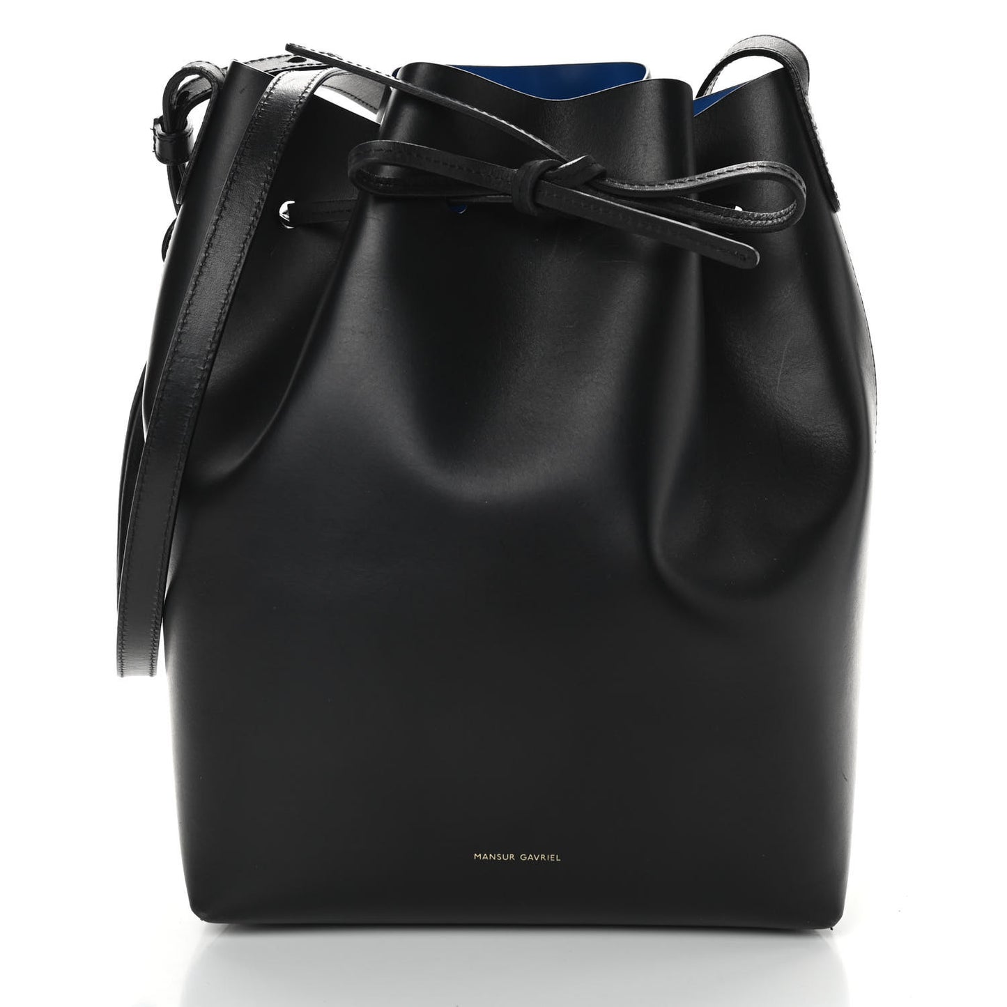 Vegetable Tanned Calfskin Bucket Bag Black Royal