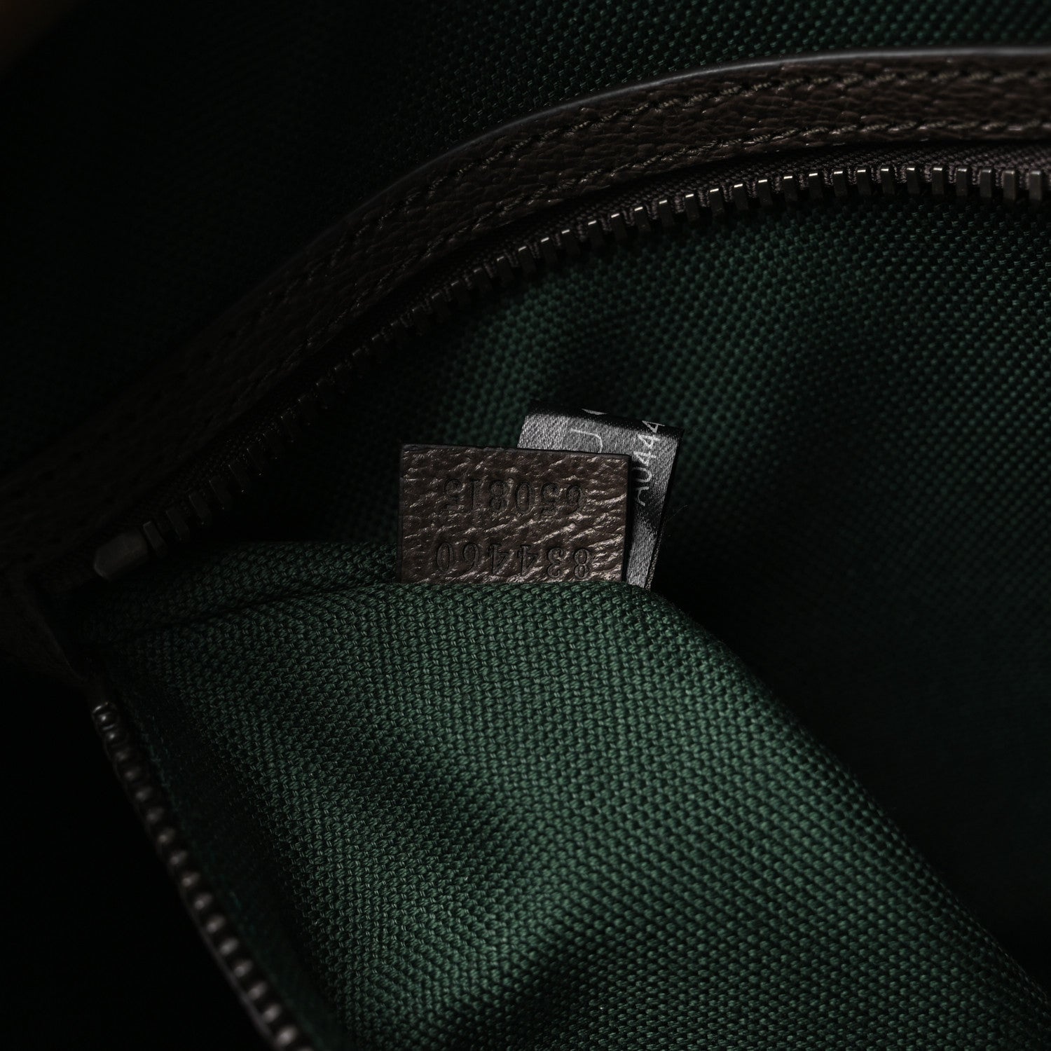Gucci GG Supreme Monogram Textured Dollar Calfskin Web Medium Savoy Duffle Bag Beige Dark Brown 7 of 12
