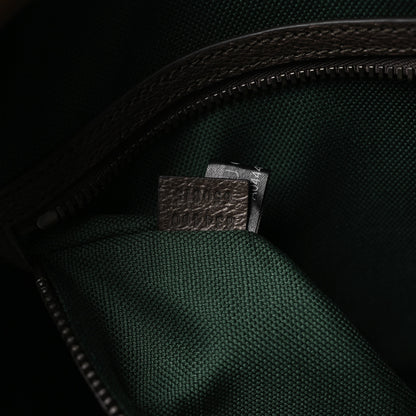 Gucci GG Supreme Monogram Textured Dollar Calfskin Web Medium Savoy Duffle Bag Beige Dark Brown 7 of 12