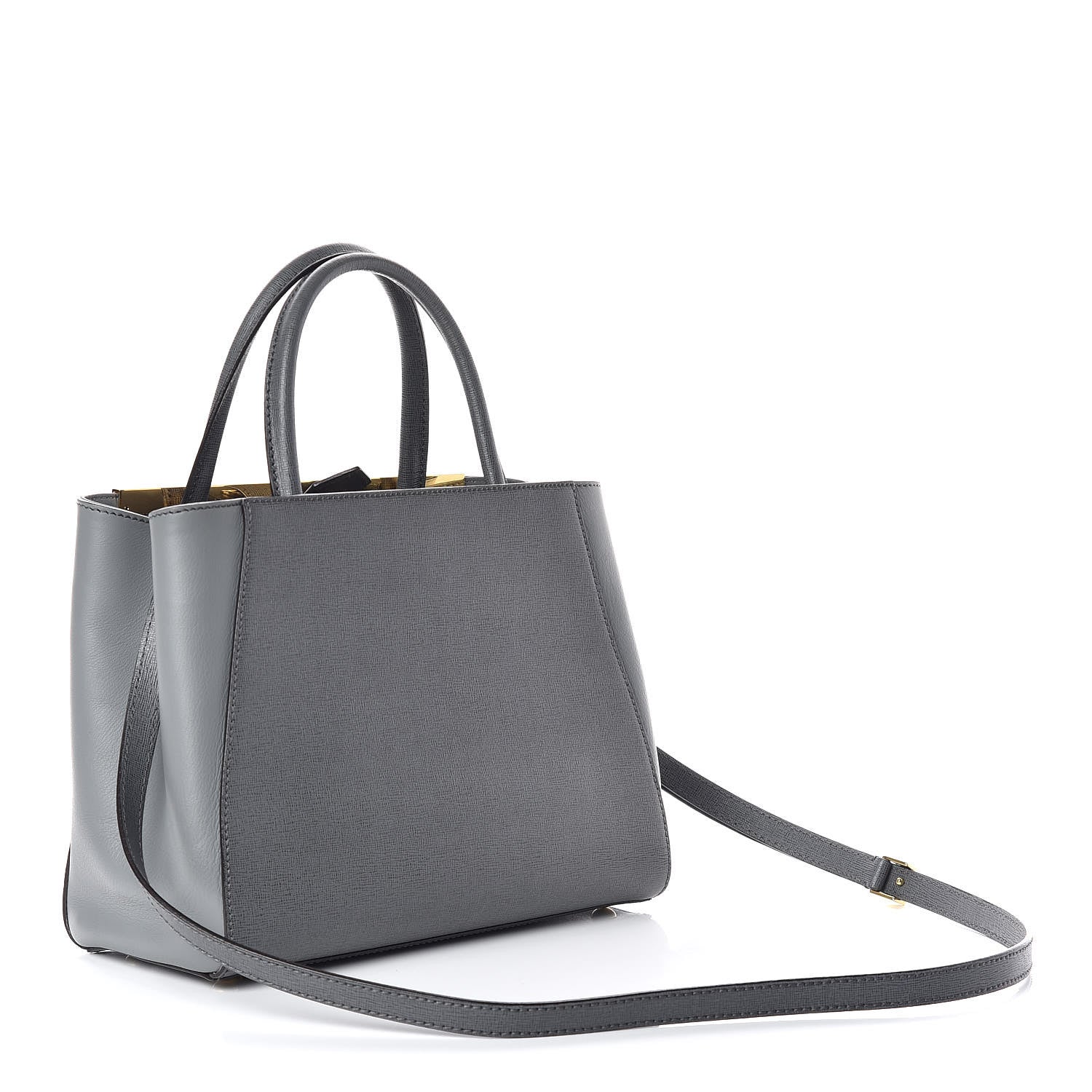 Fendi Vitello Elite Petite 2Jours Tote Grigio Grigio Chiaro 3 of 10
