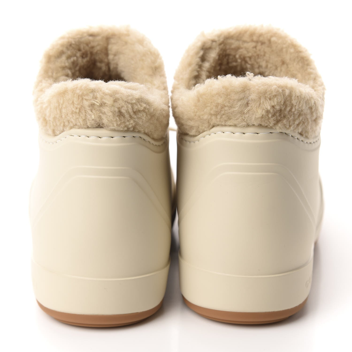 Gucci Rubber Wool Womens Crossy Ankle Boots 36 Mystic White Butterscotch 5 of 10