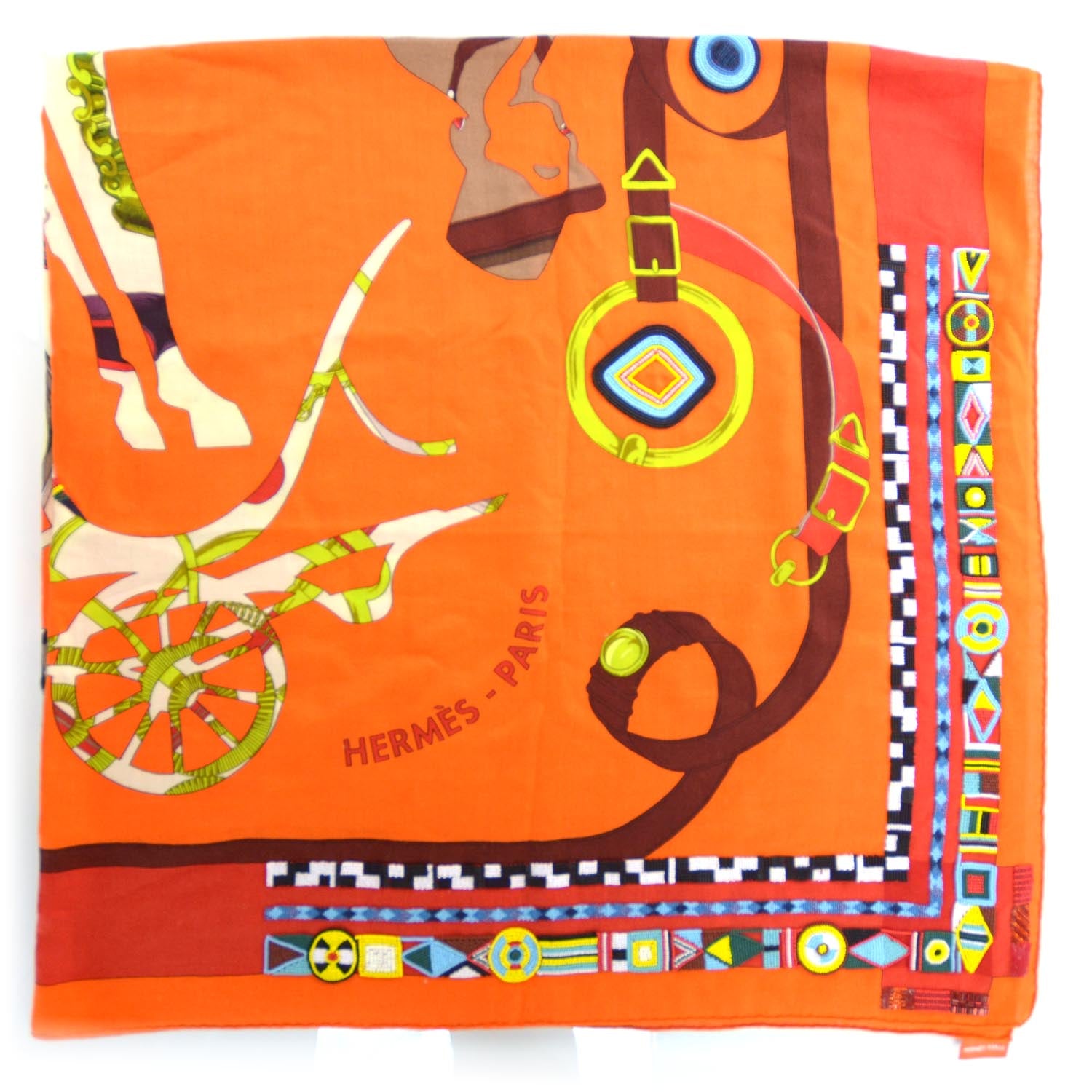 Hermes Cashmere Silk Beaded Tout En Carre Exceptional Shawl 140 2 of 12