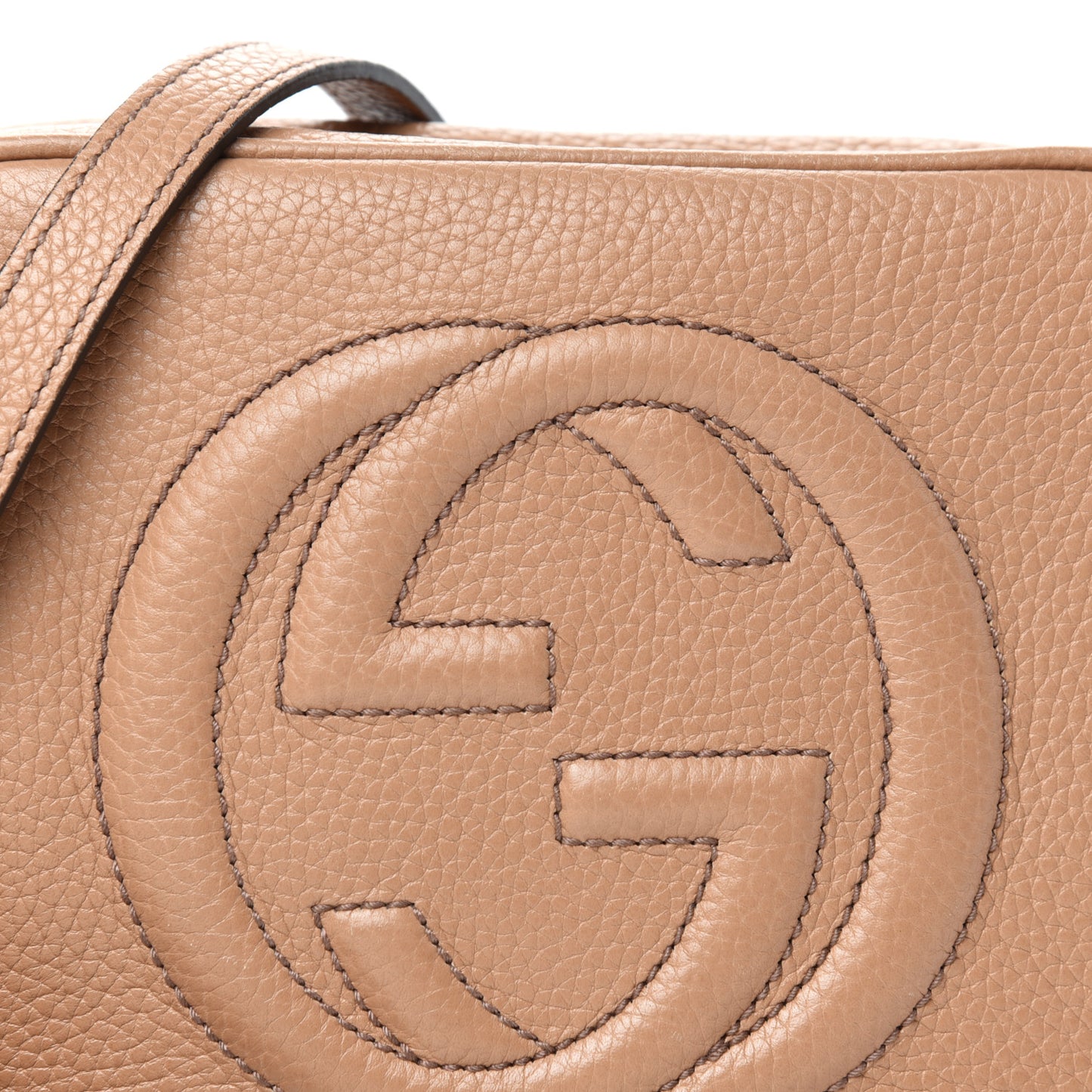 Pebbled Calfskin Small Soho Disco Bag Camelia